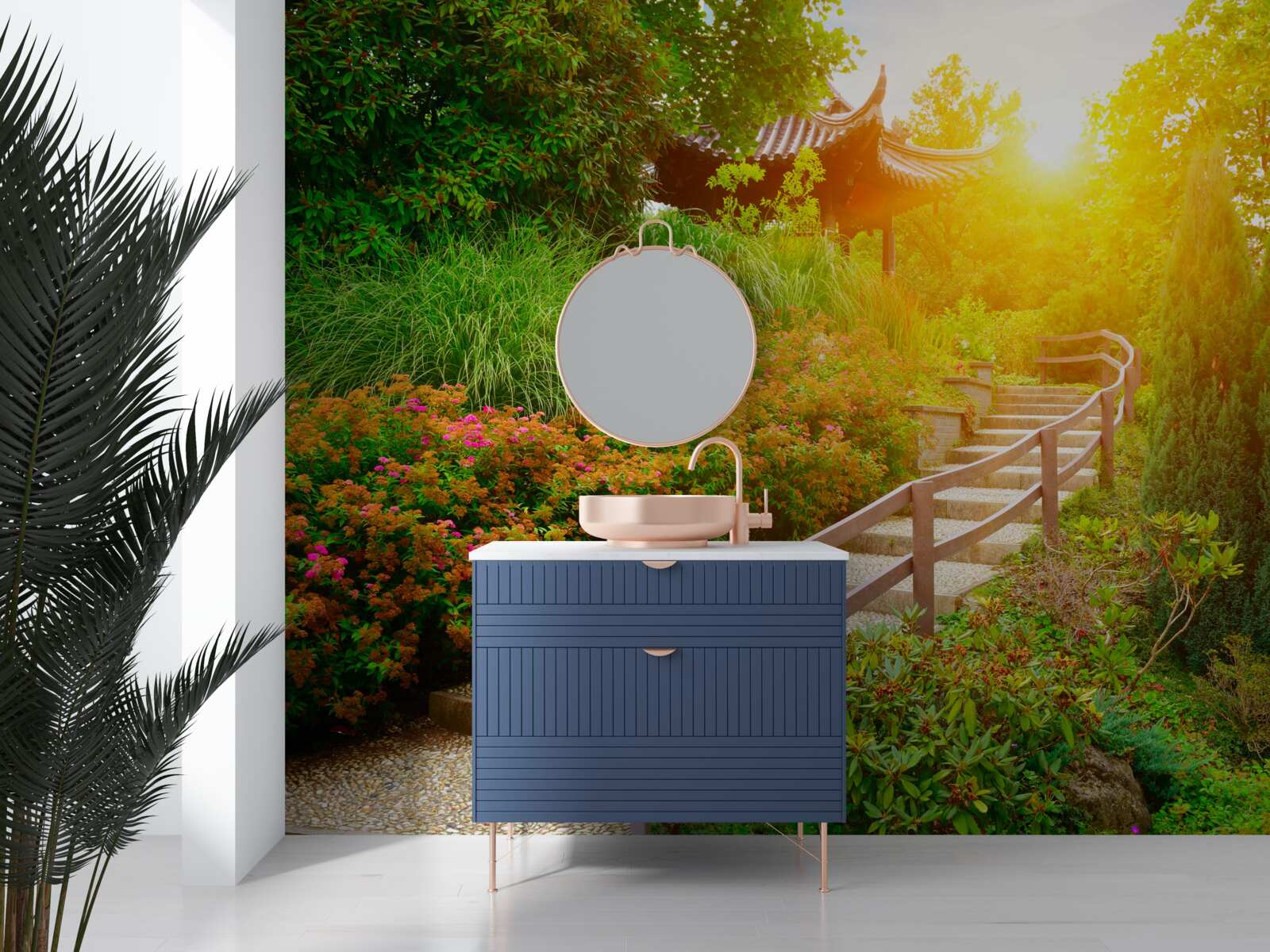 Fotobehang de weg naar huis bij zonsopgang