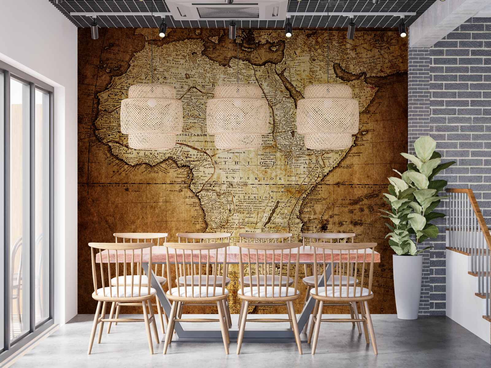 Fotobehang de grote omvang van afrika op de kaart