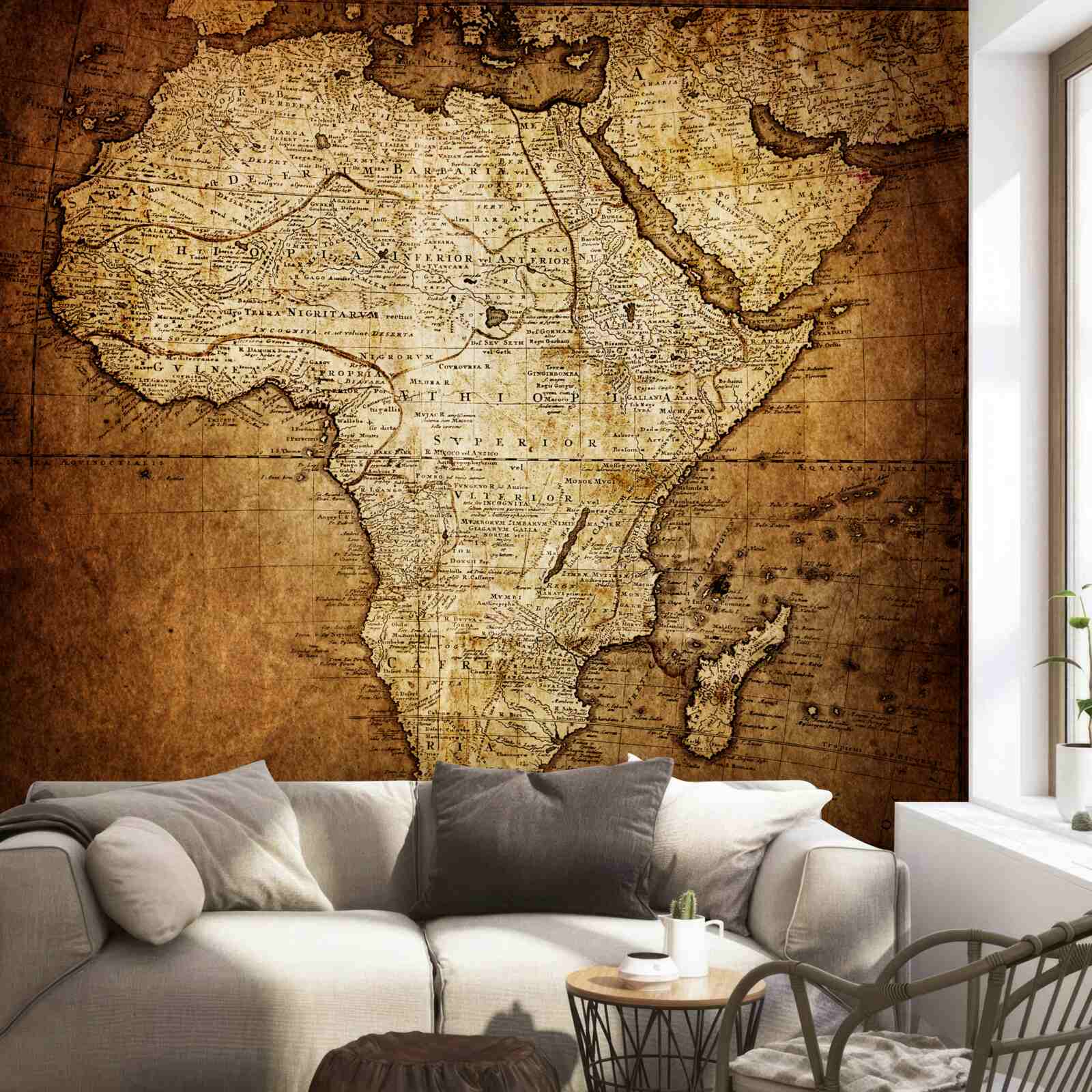 Fotobehang de grote omvang van afrika op de kaart