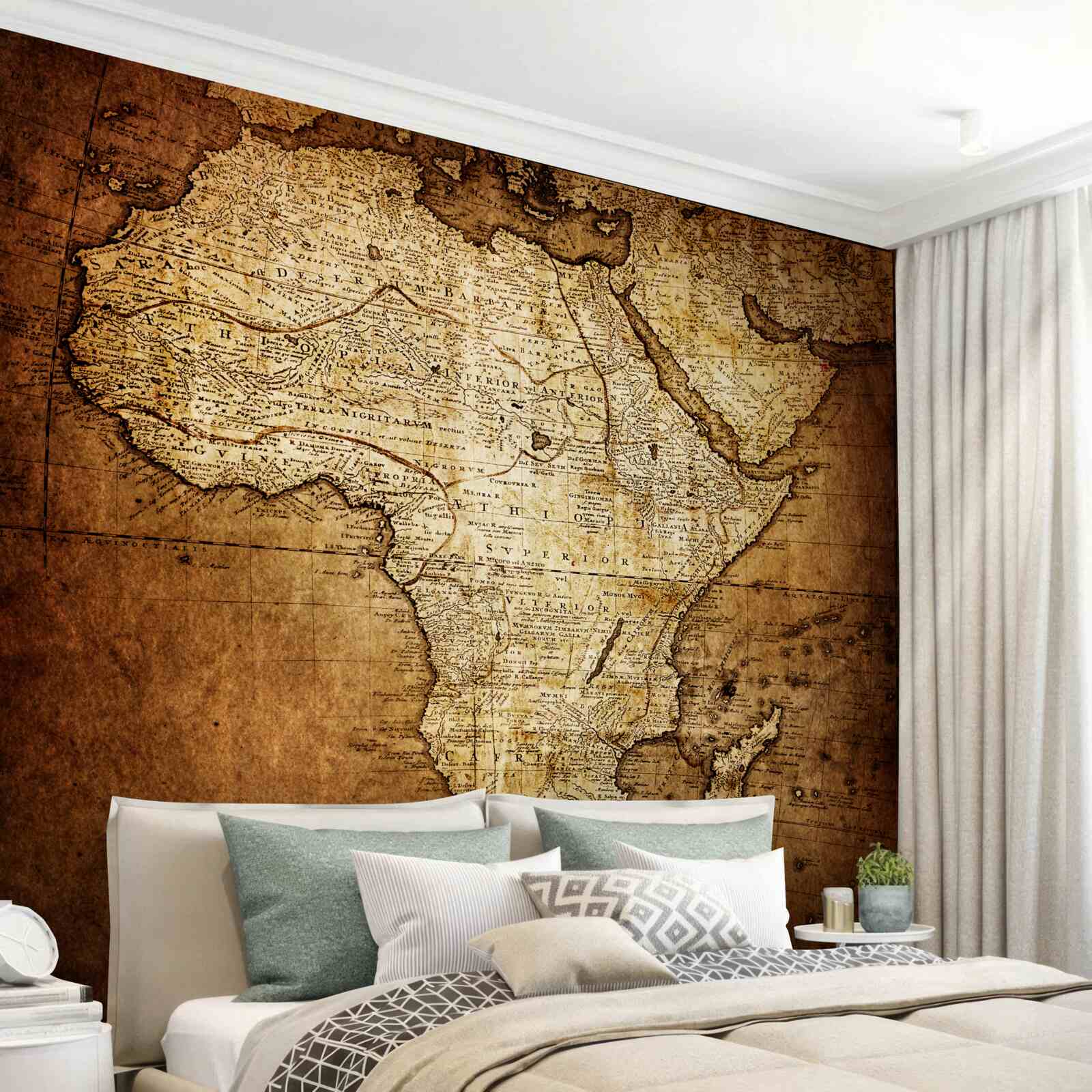 Fotobehang de grote omvang van afrika op de kaart