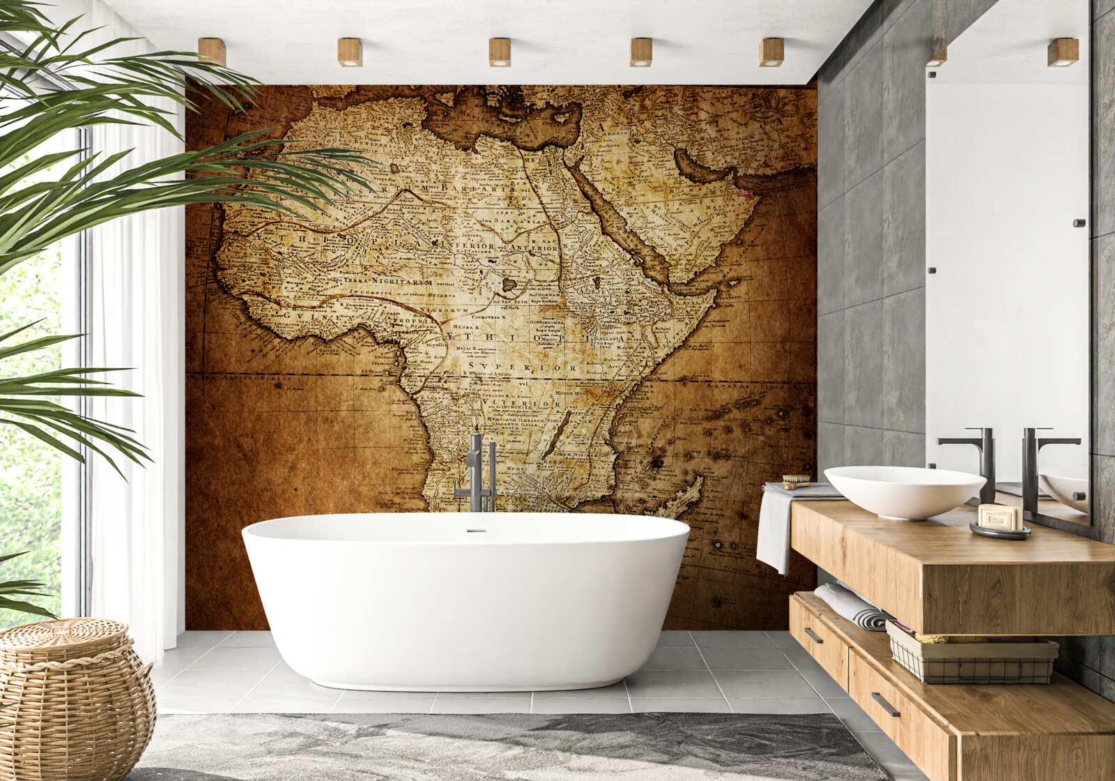 Fotobehang de grote omvang van afrika op de kaart