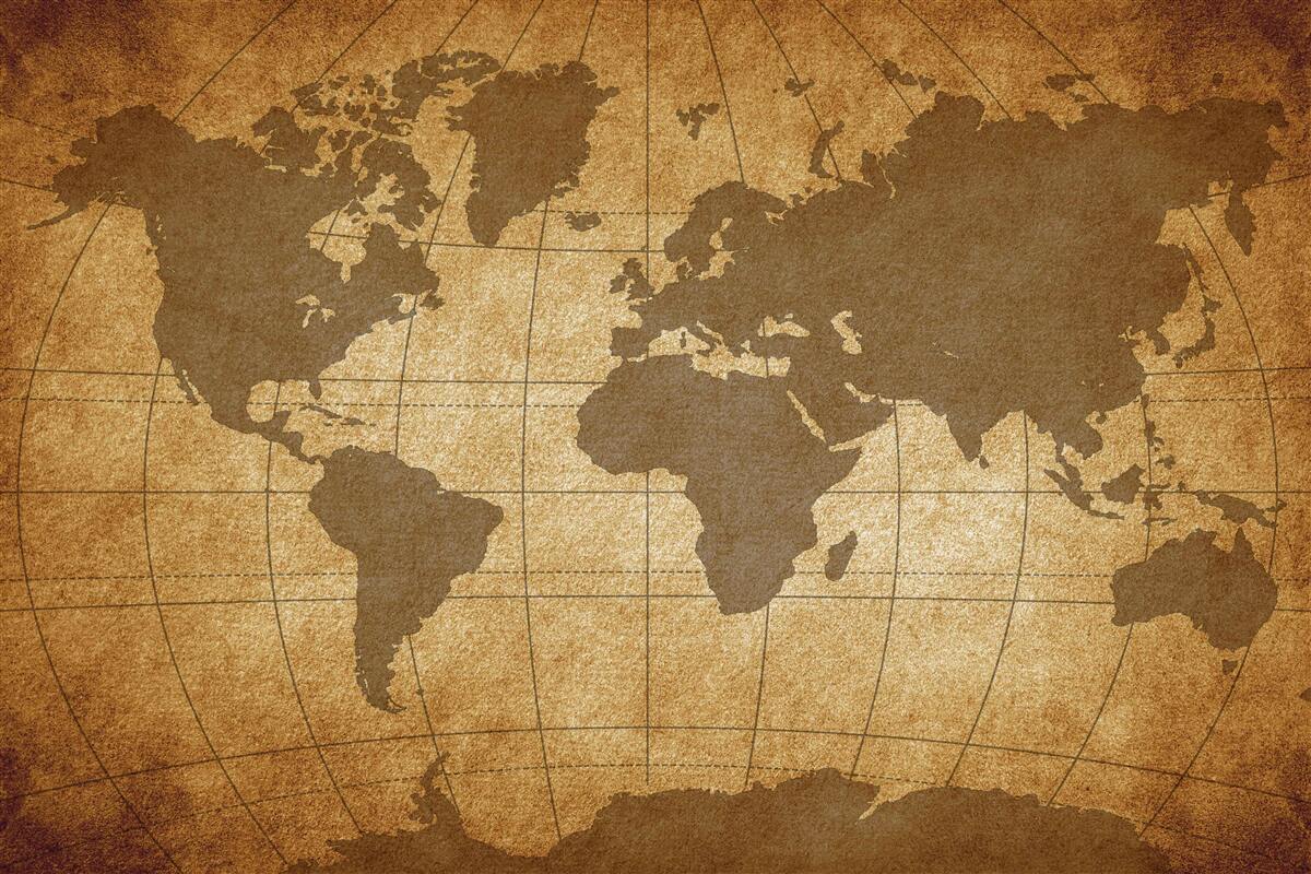 Fotobehang wereldbol als een wereldkaart