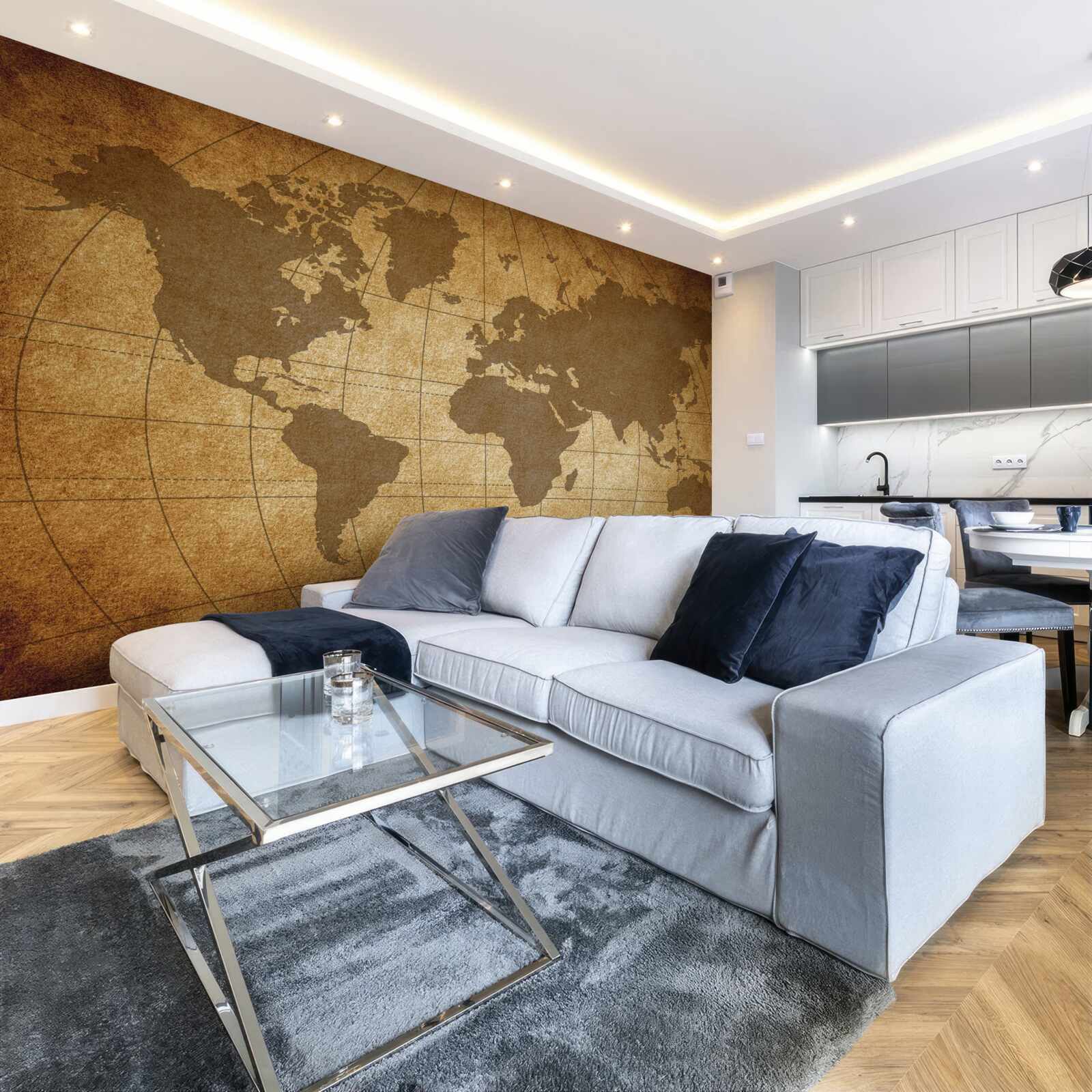 Fotobehang wereldbol als een wereldkaart