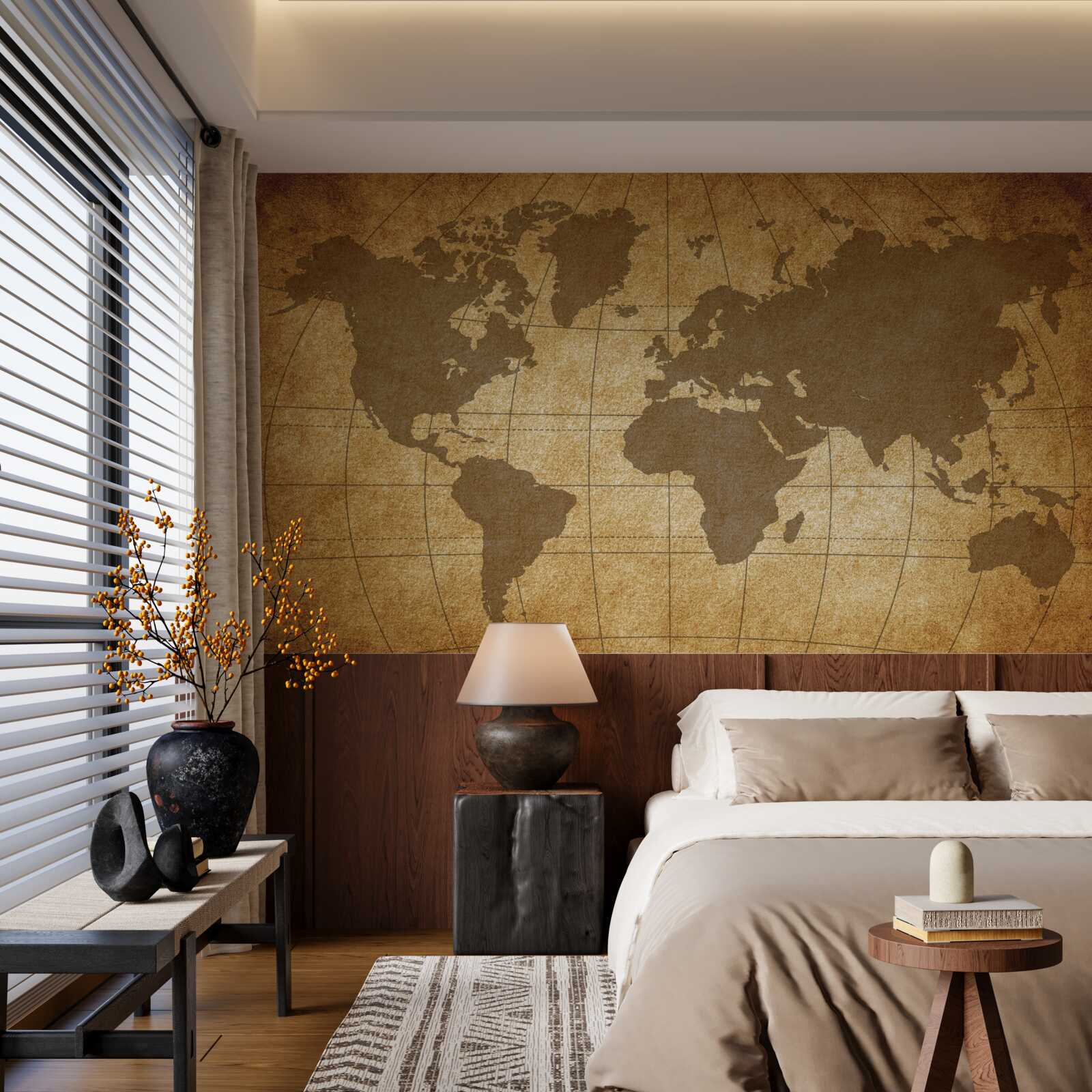 Fotobehang wereldbol als een wereldkaart