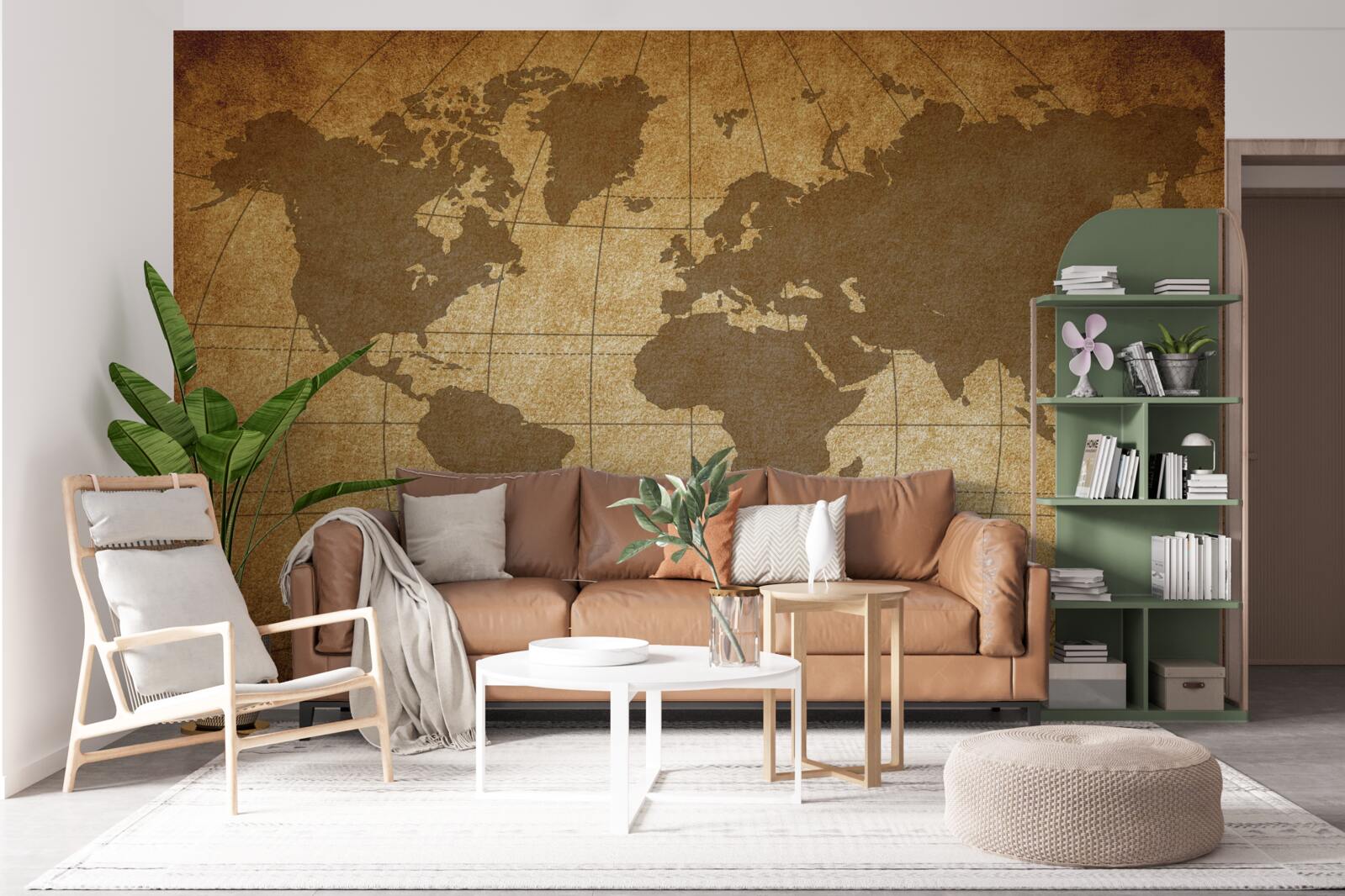 Fotobehang wereldbol als een wereldkaart