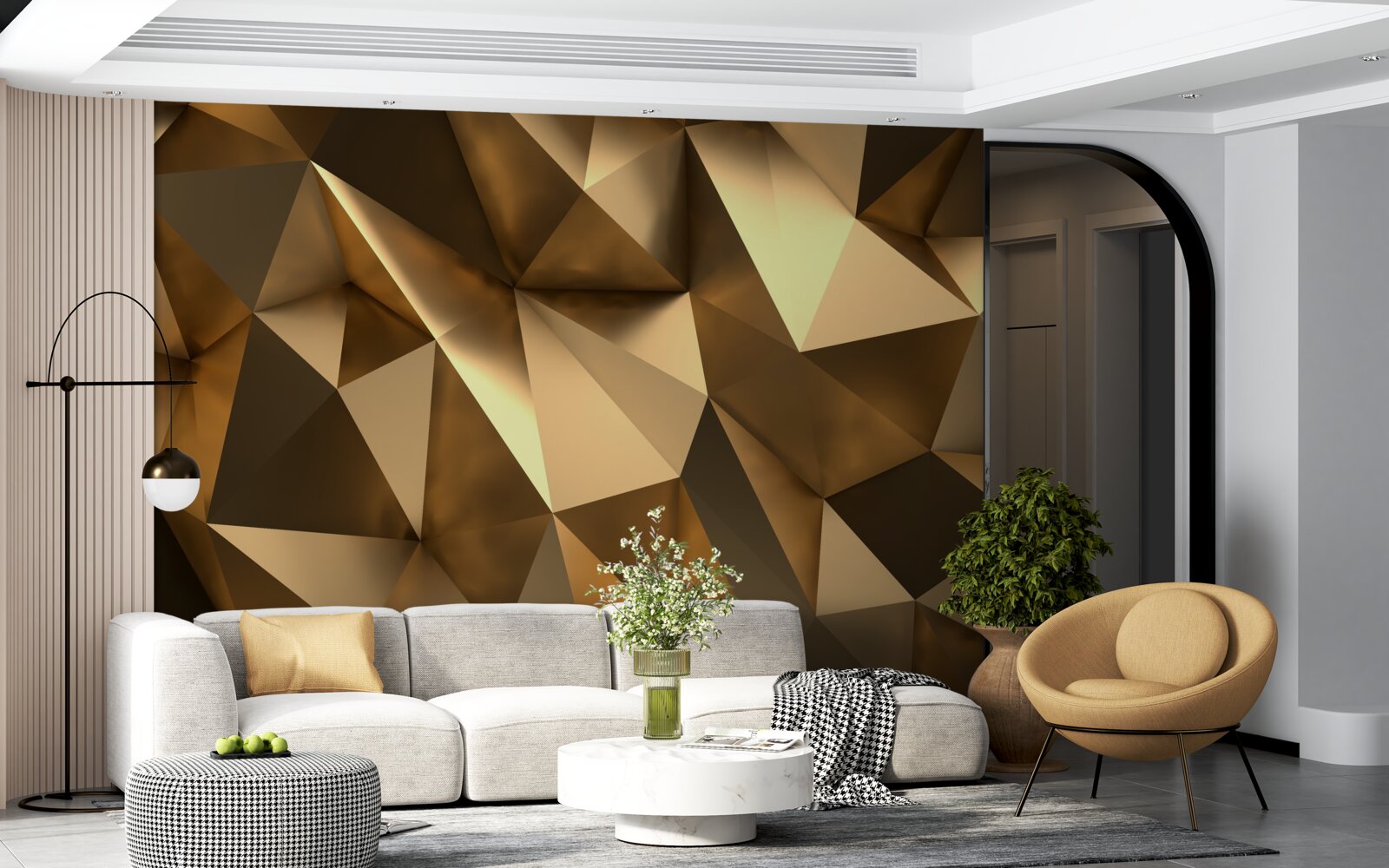 Fotobehang gouden geometrische vormen