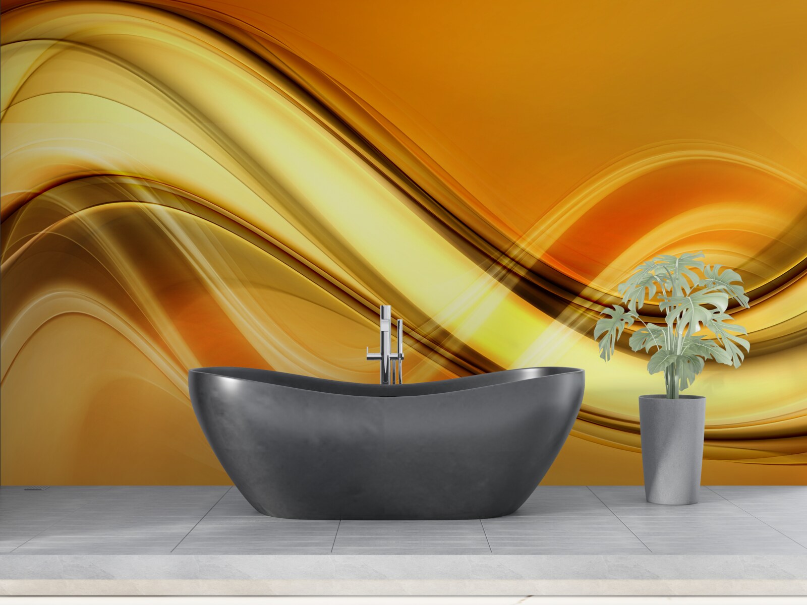 Fotobehang lijnen die zich tot in het oneindige uitstrekken op een bruin oppervlak