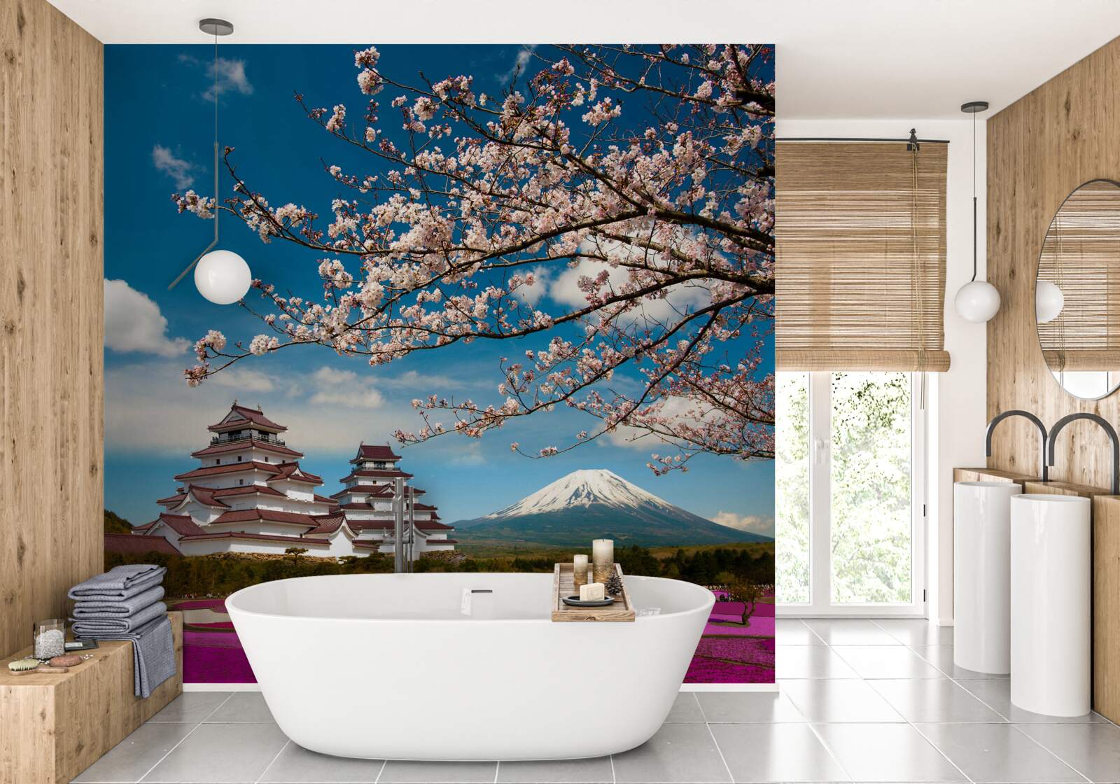 Fotobehang Japanse tuinen in de zon