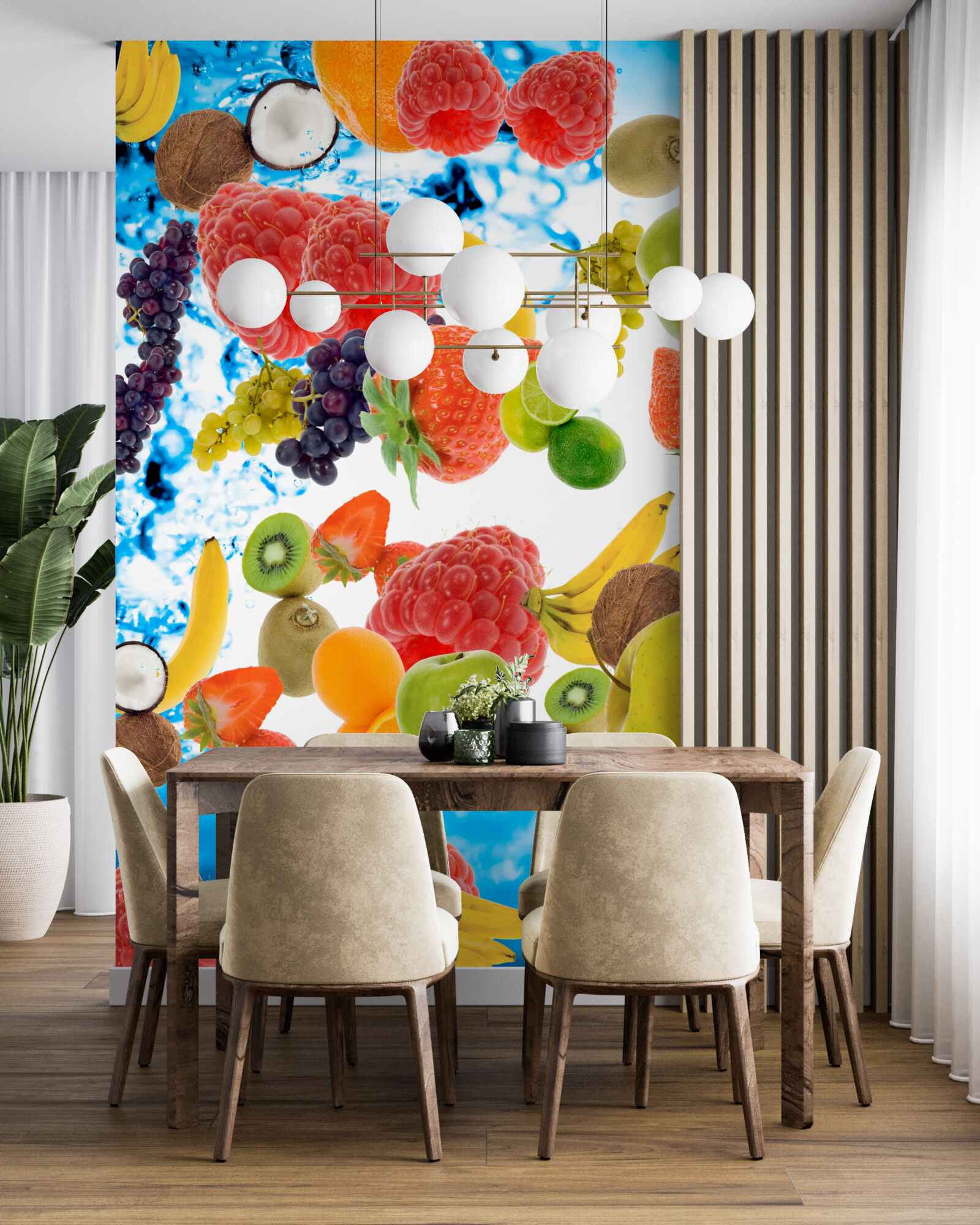 Fotobehang vers zomerfruit in water