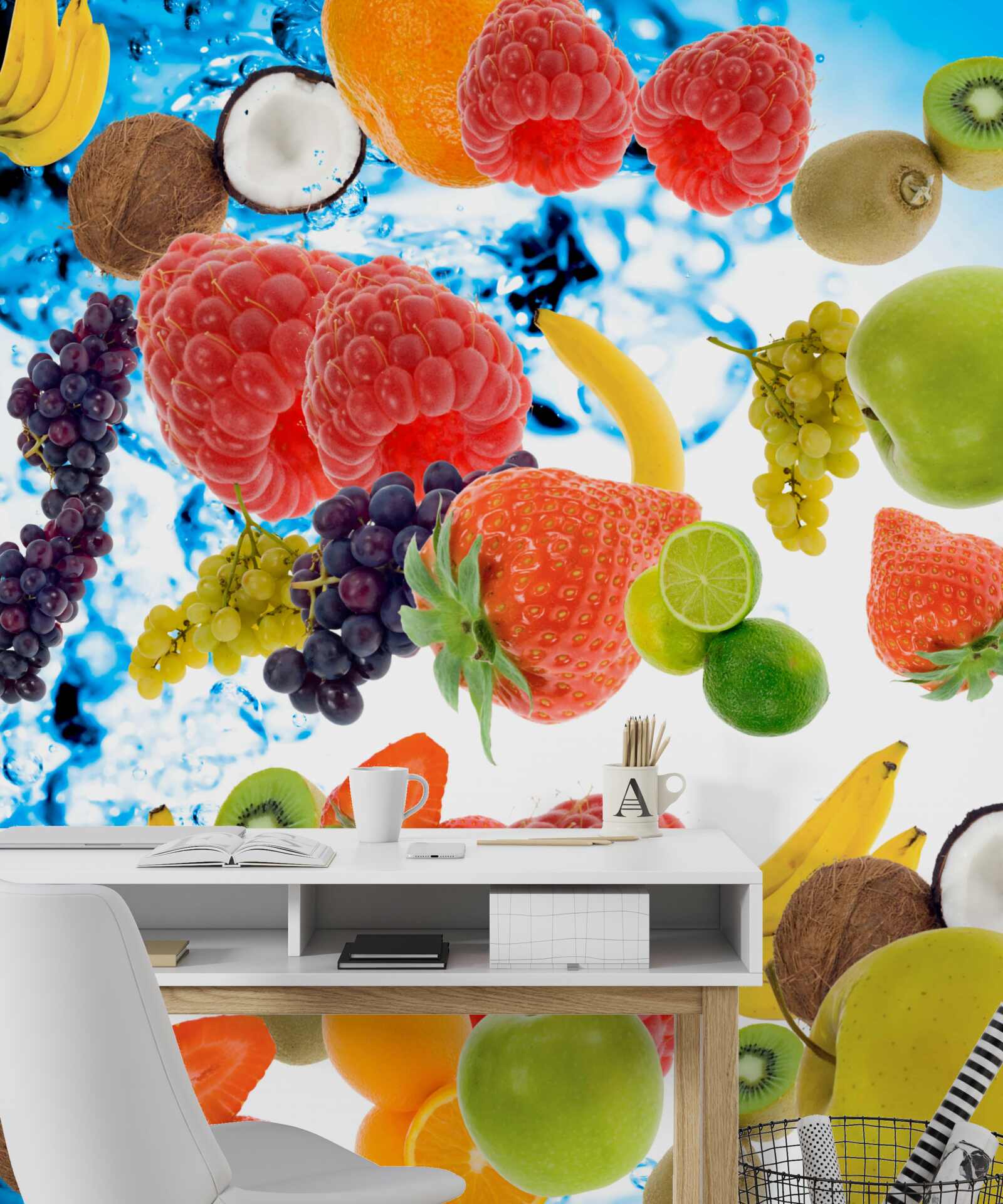 Fotobehang vers zomerfruit in water