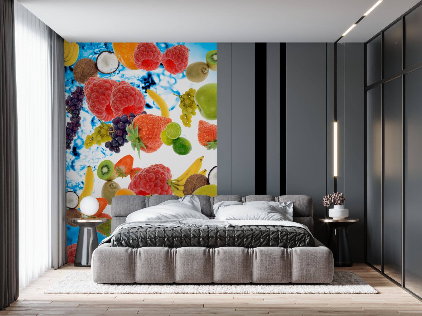 Fotobehang vers zomerfruit in water