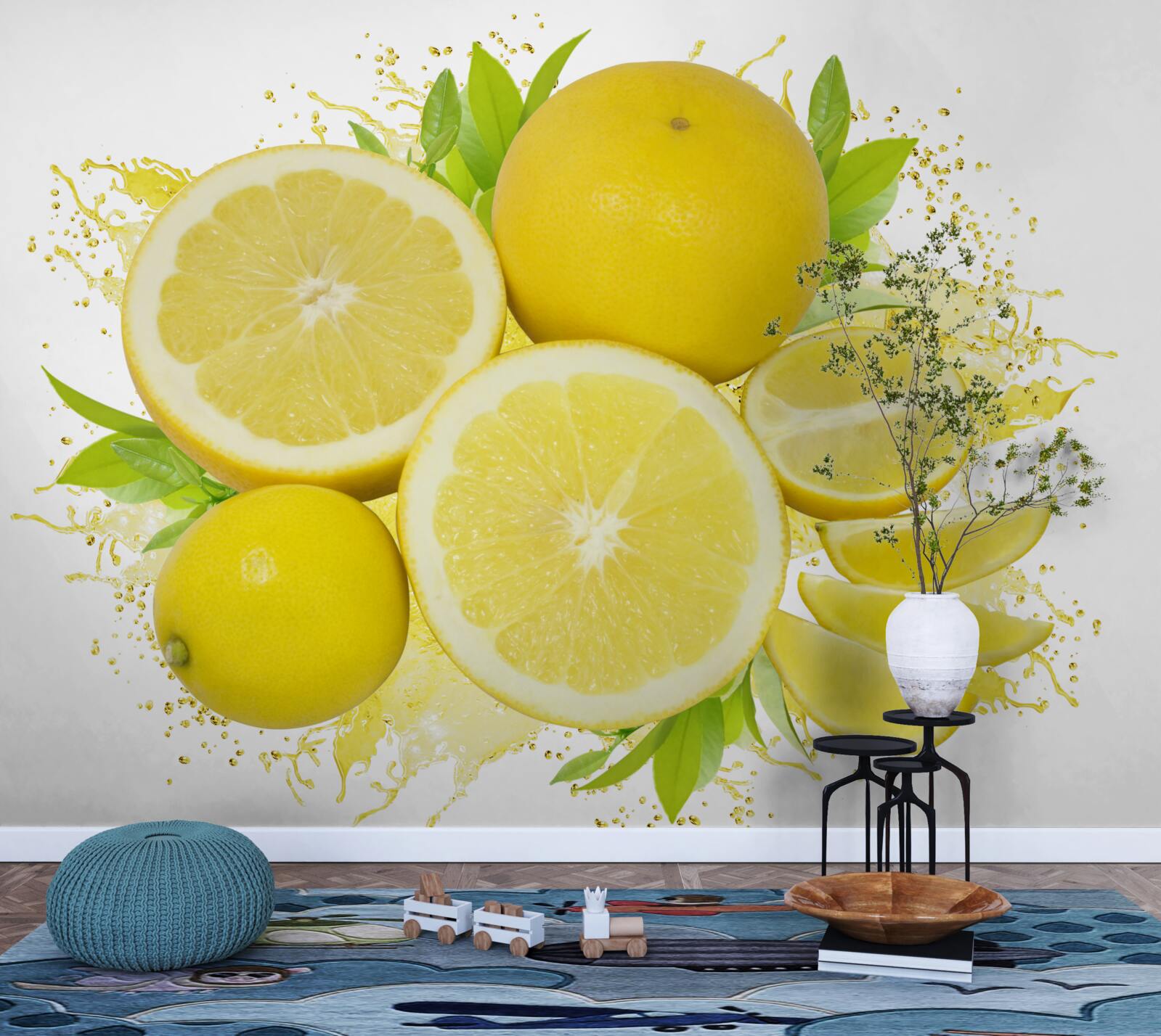 Fotobehang lichtgouden citroenen