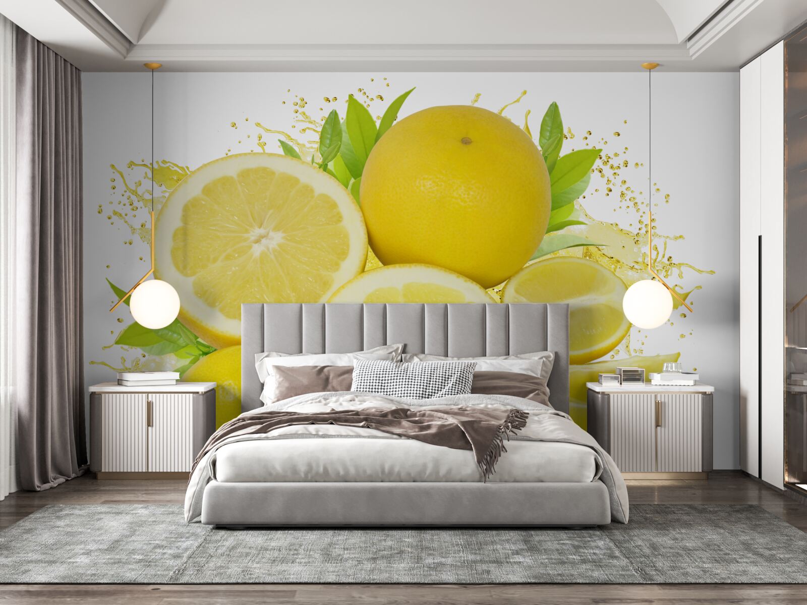 Fotobehang lichtgouden citroenen