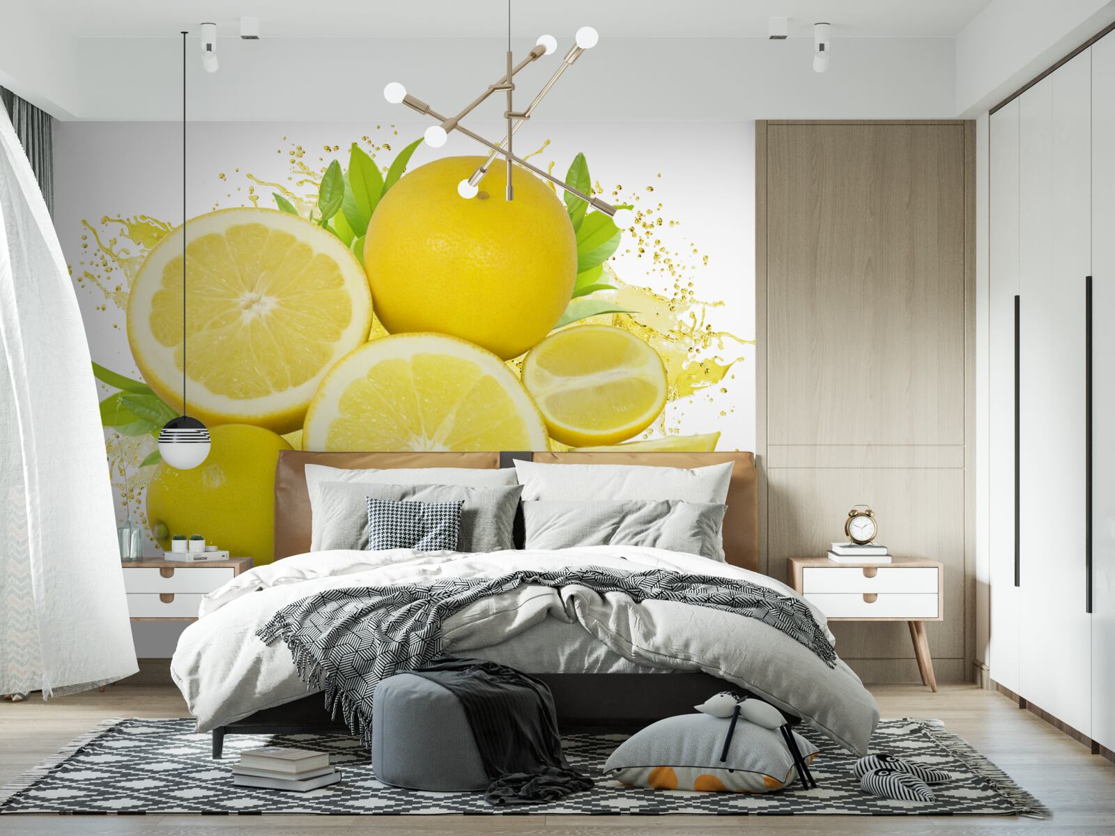 Fotobehang lichtgouden citroenen