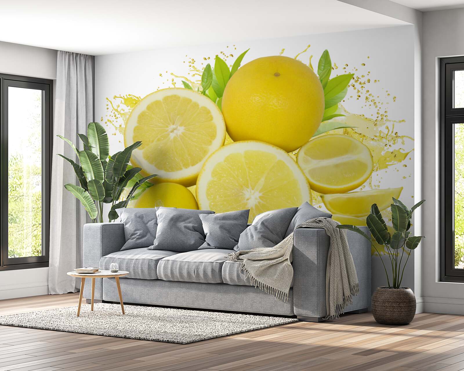 Fotobehang lichtgouden citroenen