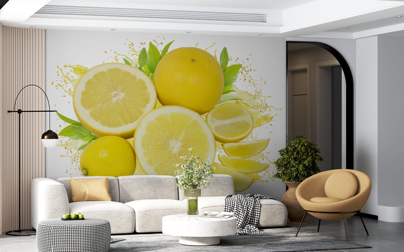 Fotobehang lichtgouden citroenen