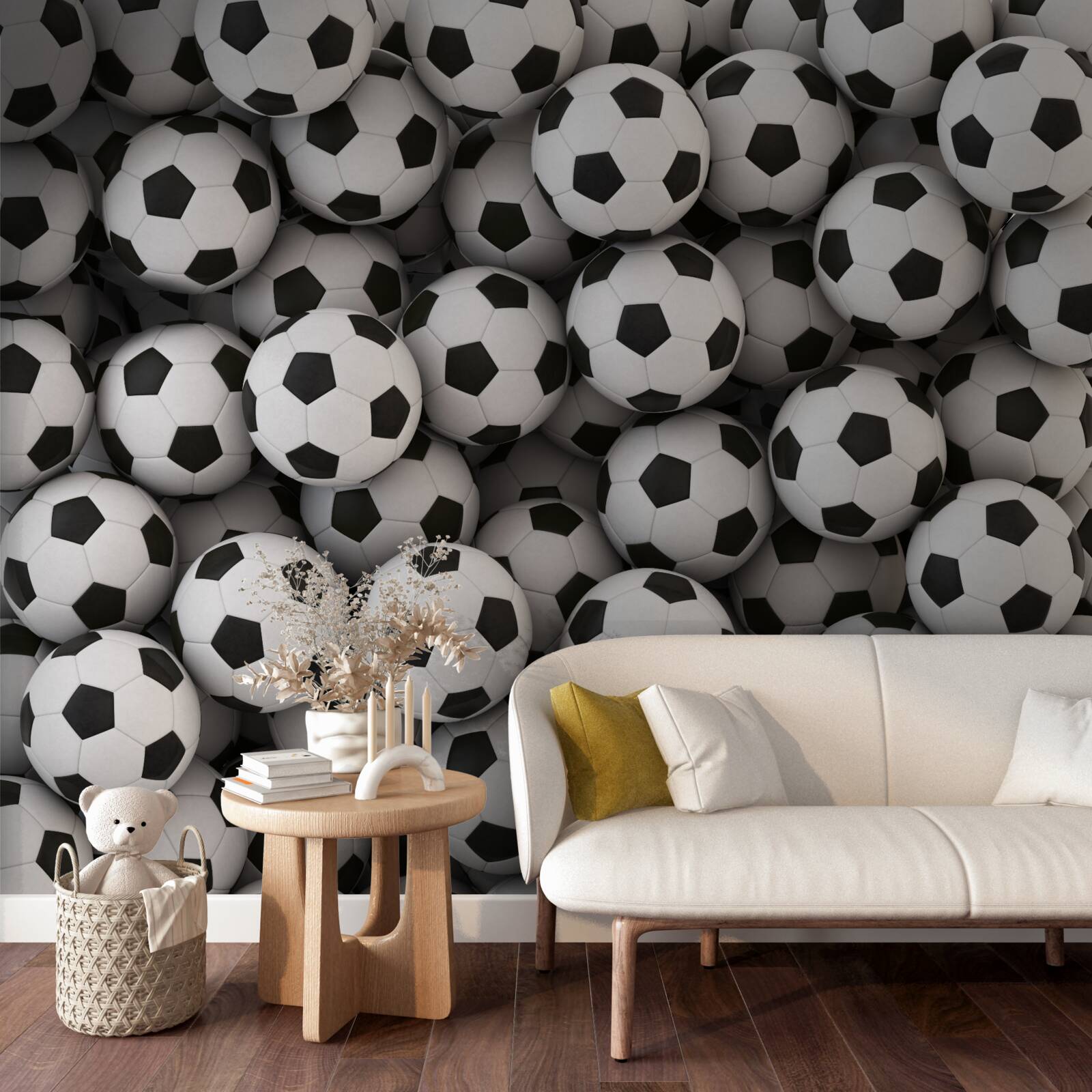 Fotobehang een doos vol ballen