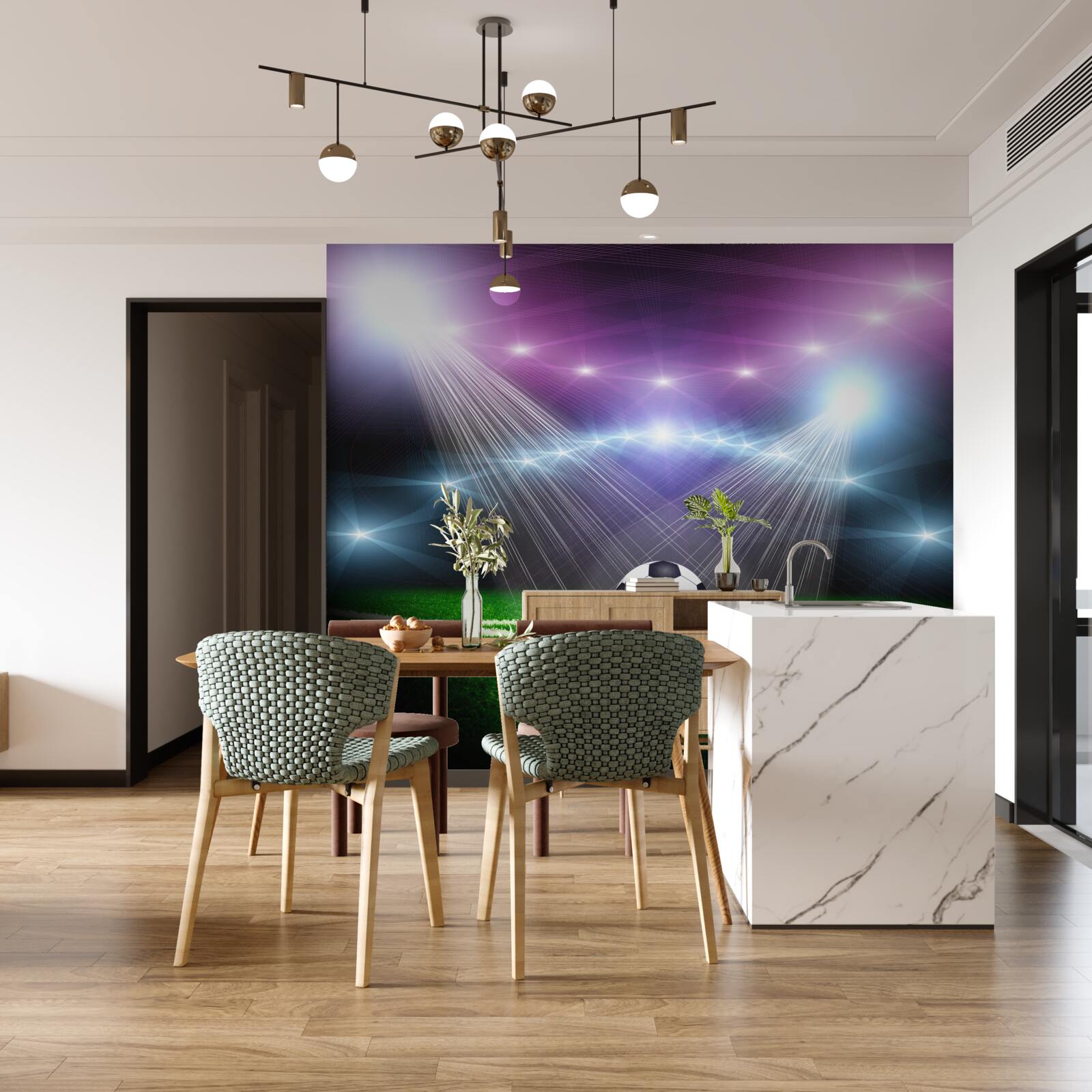 Fotobehang voetbal in de kijker