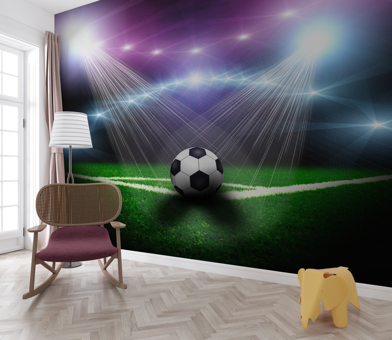 Fotobehang voetbal in de kijker