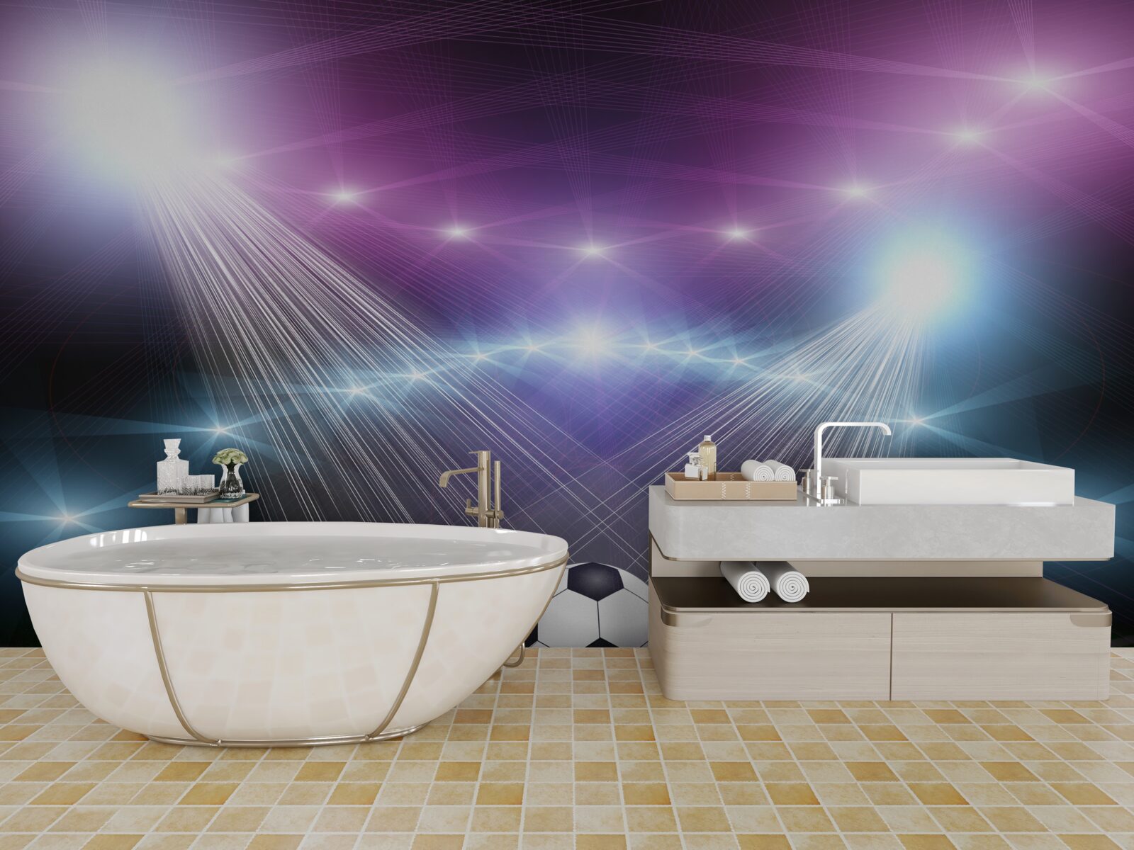 Fotobehang voetbal in de kijker