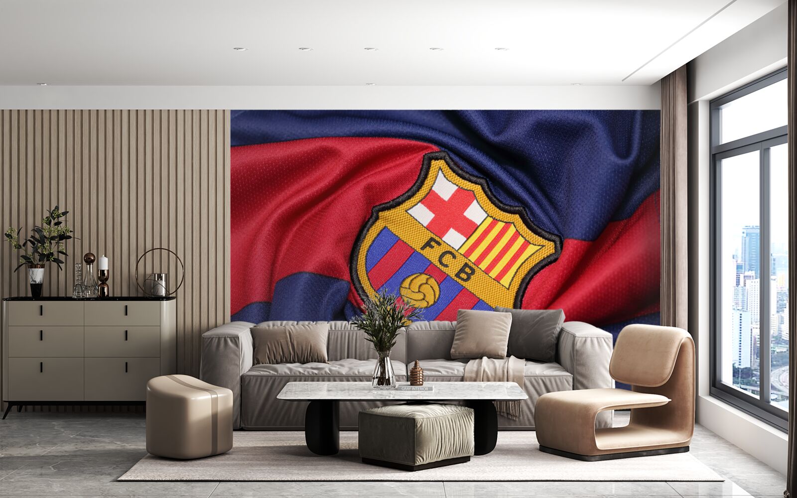 Fotobehang embleem van de voetbalclub van barcelona