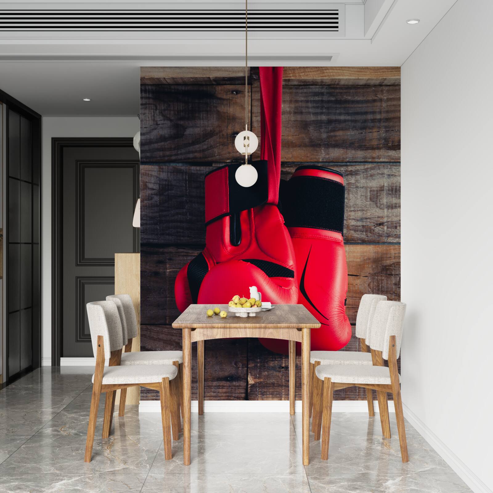 Fotobehang rode bokshandschoenen