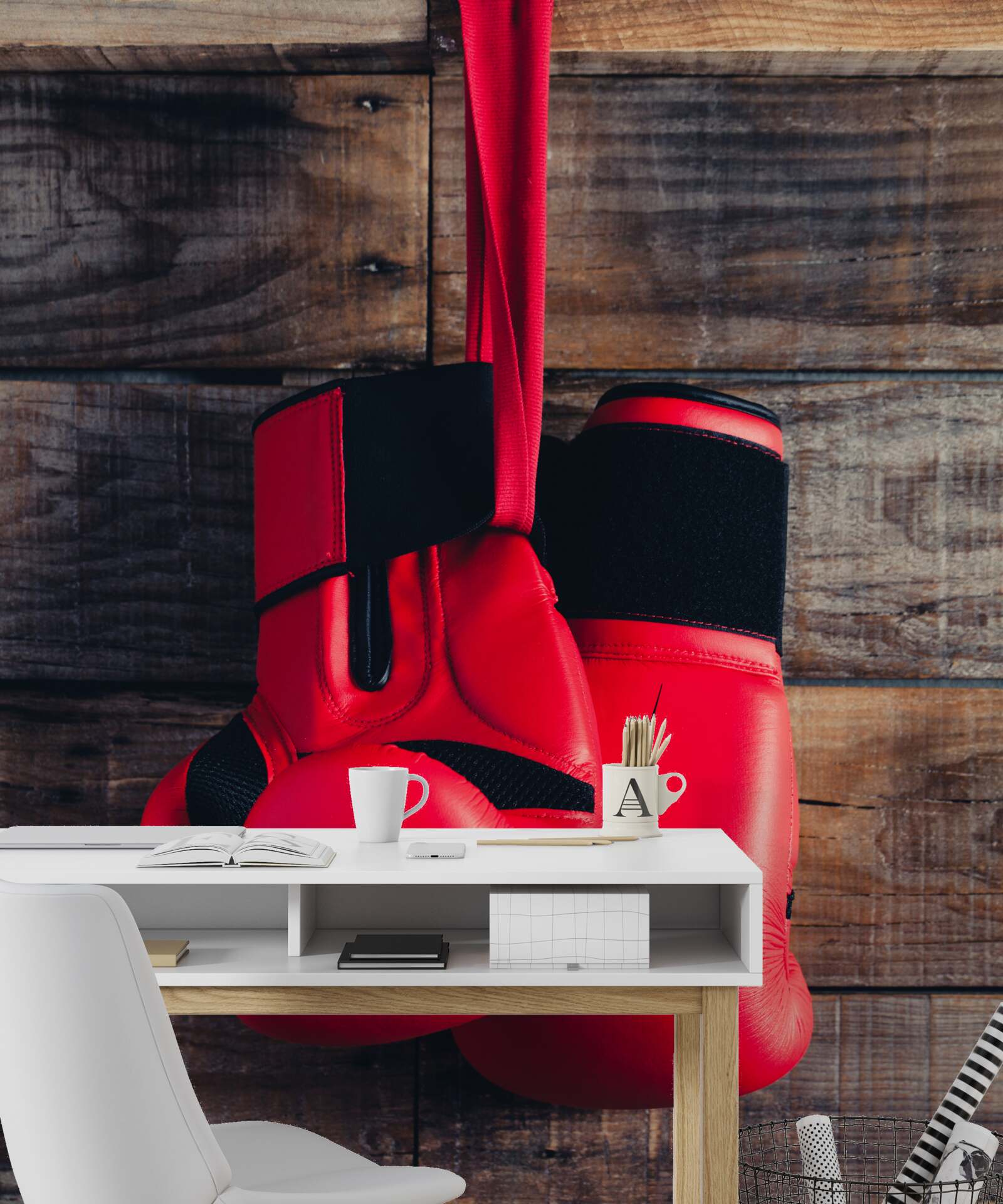 Fotobehang rode bokshandschoenen