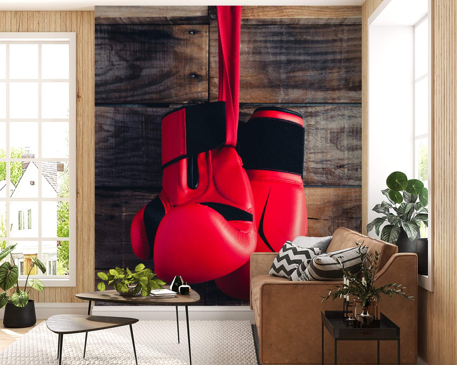 Fotobehang rode bokshandschoenen