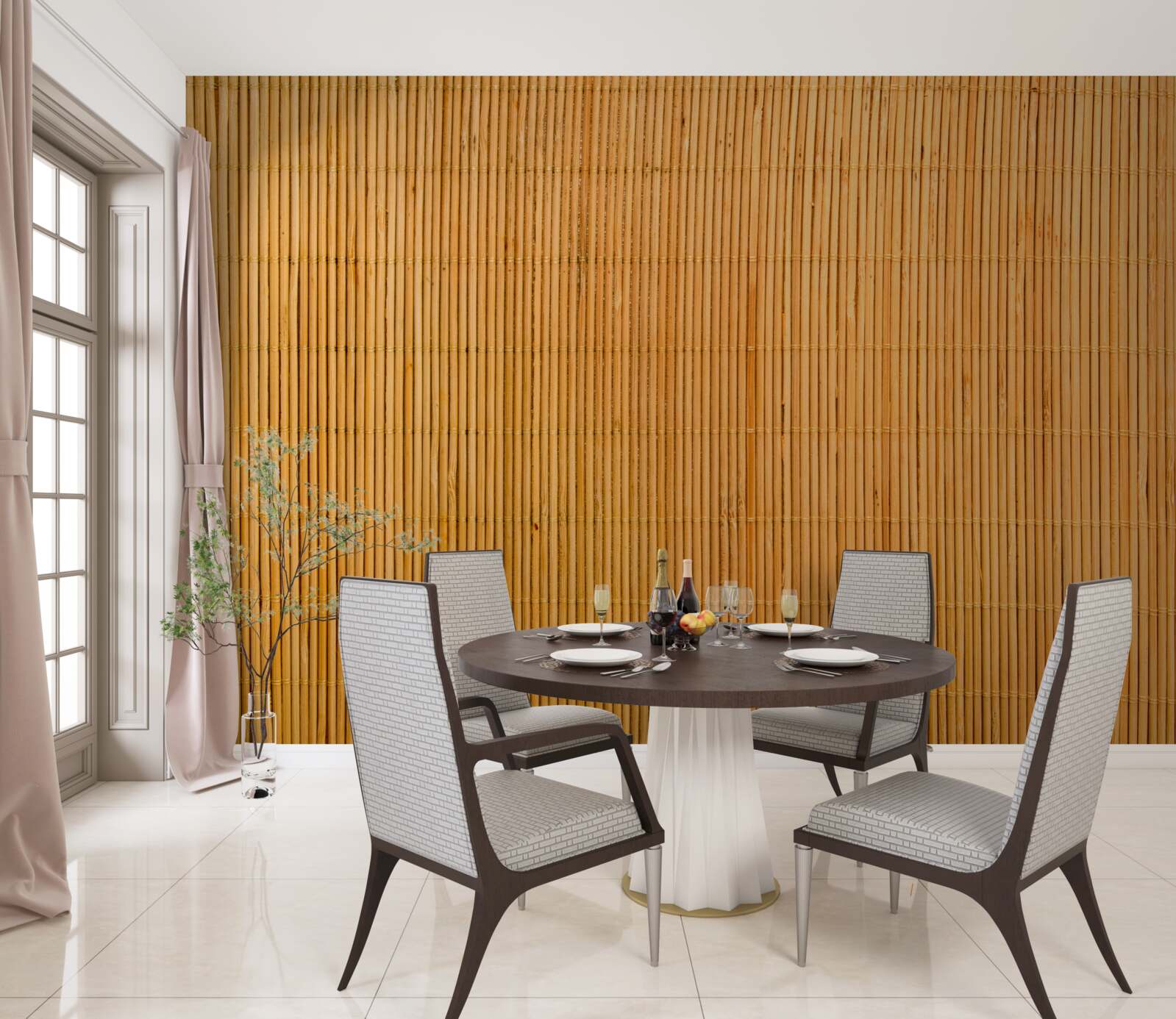 Fotobehang tablet voor het serveren van broodjes