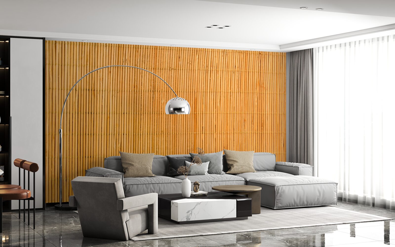 Fotobehang tablet voor het serveren van broodjes