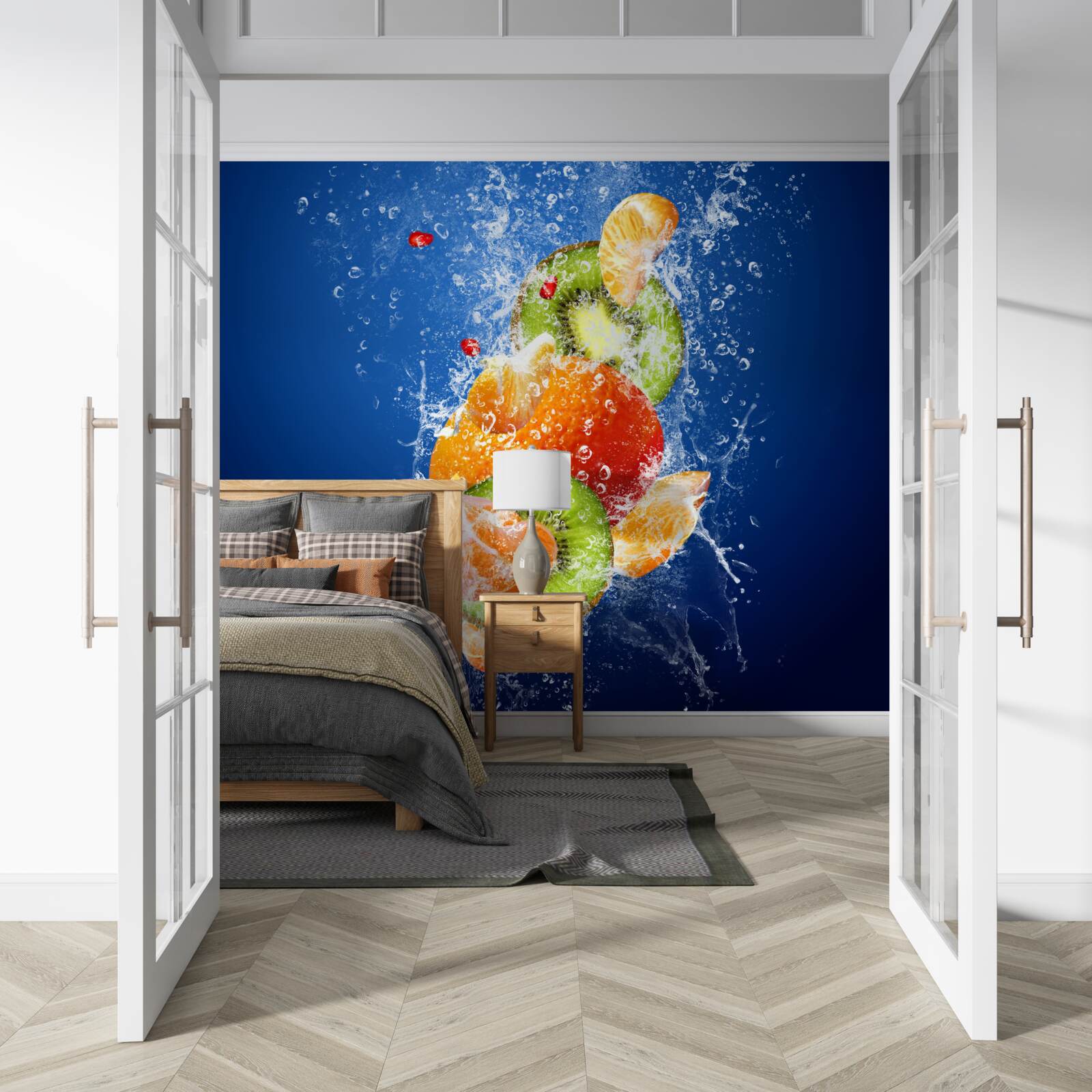 Fotobehang Fruitcocktail met kiwi en mandarijn