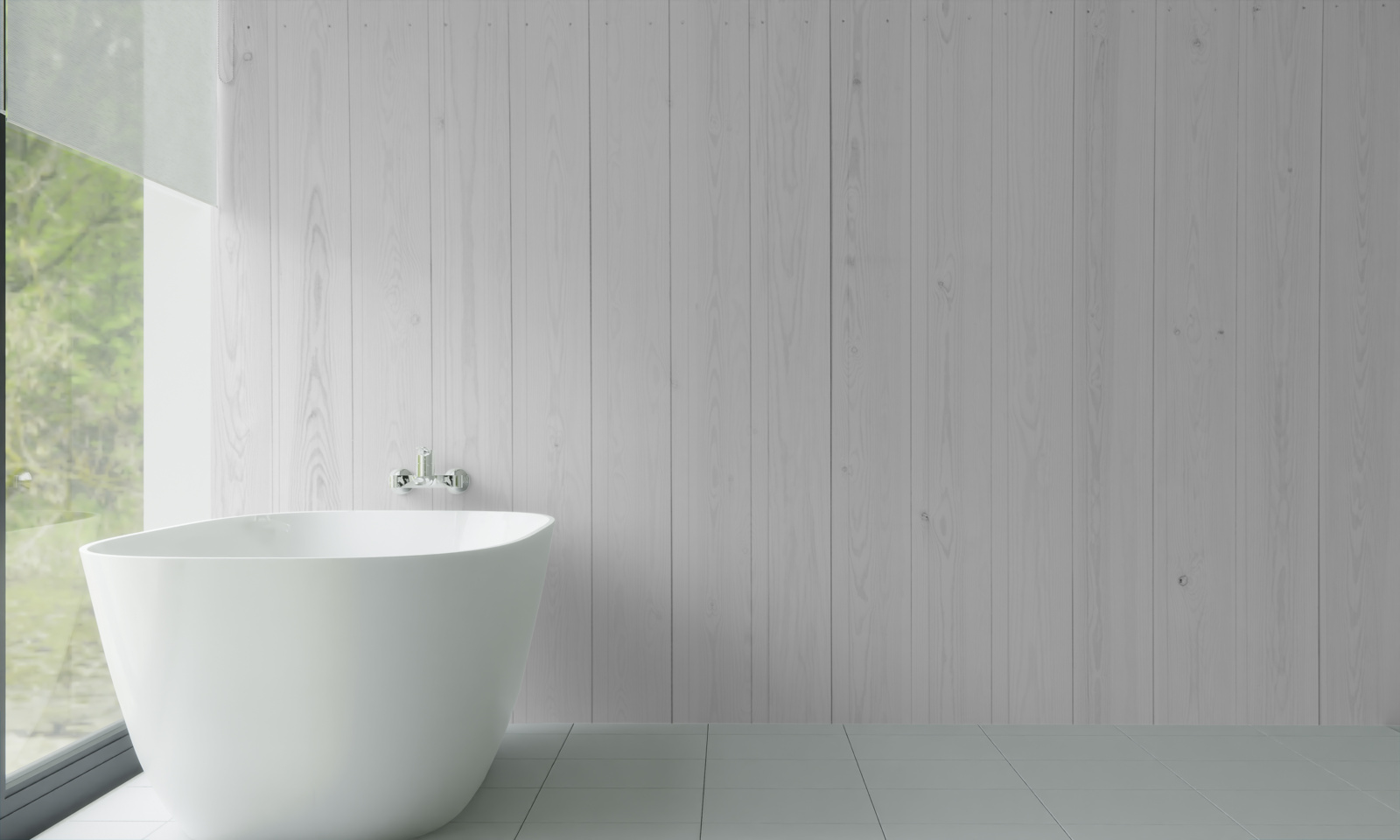 Fotobehang wit parket gelegd in verticale richting