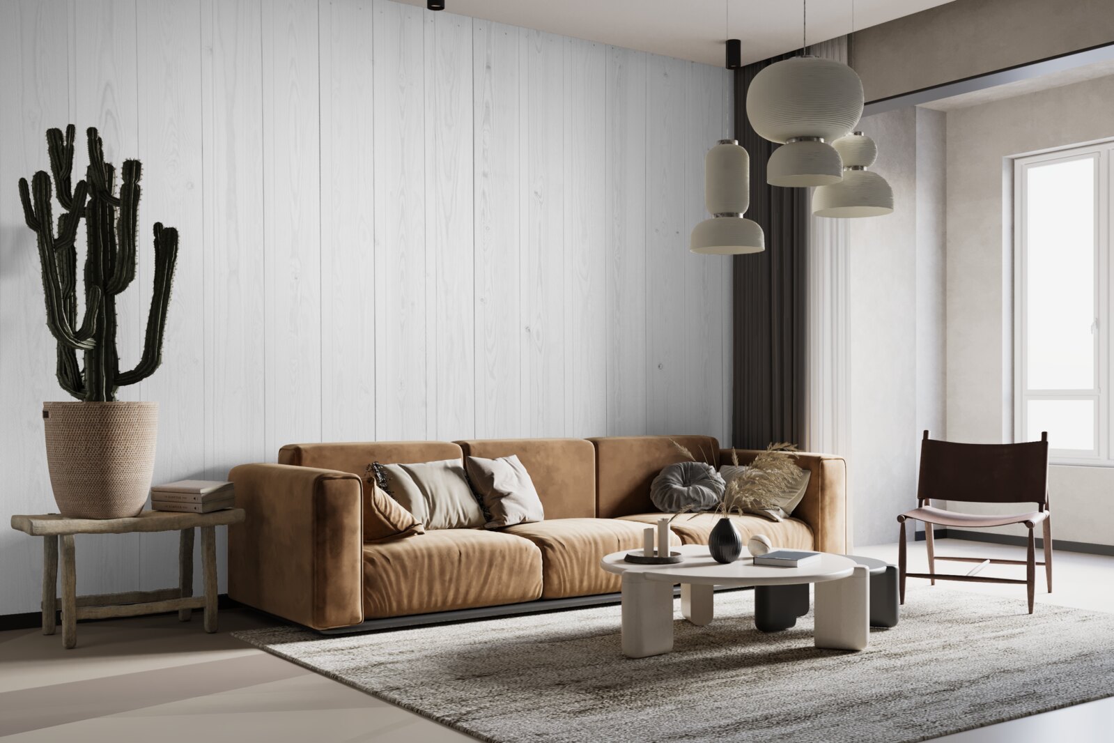 Fotobehang wit parket gelegd in verticale richting