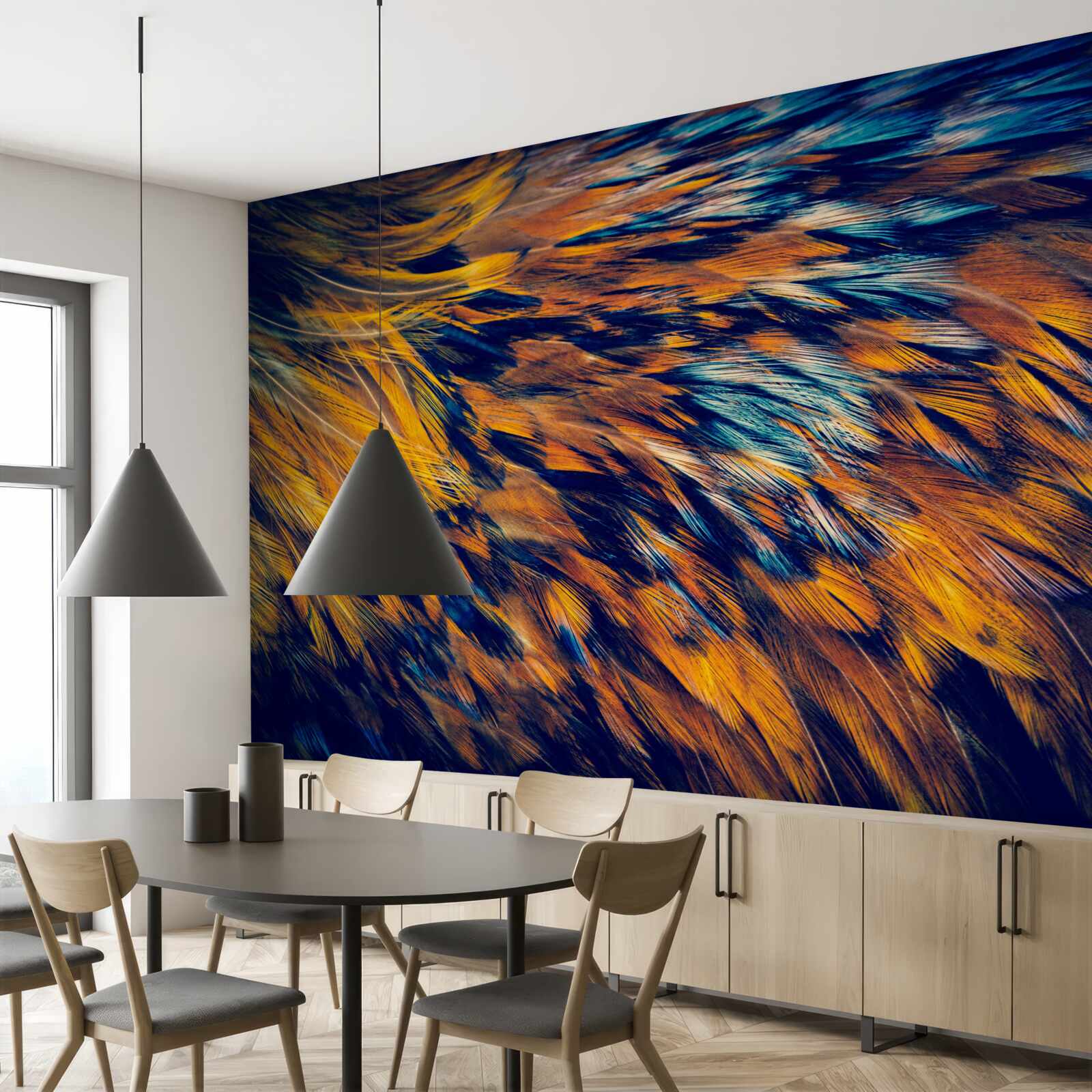 Fotobehang gouden tarwehalmen in de stralen van de ondergaande zon