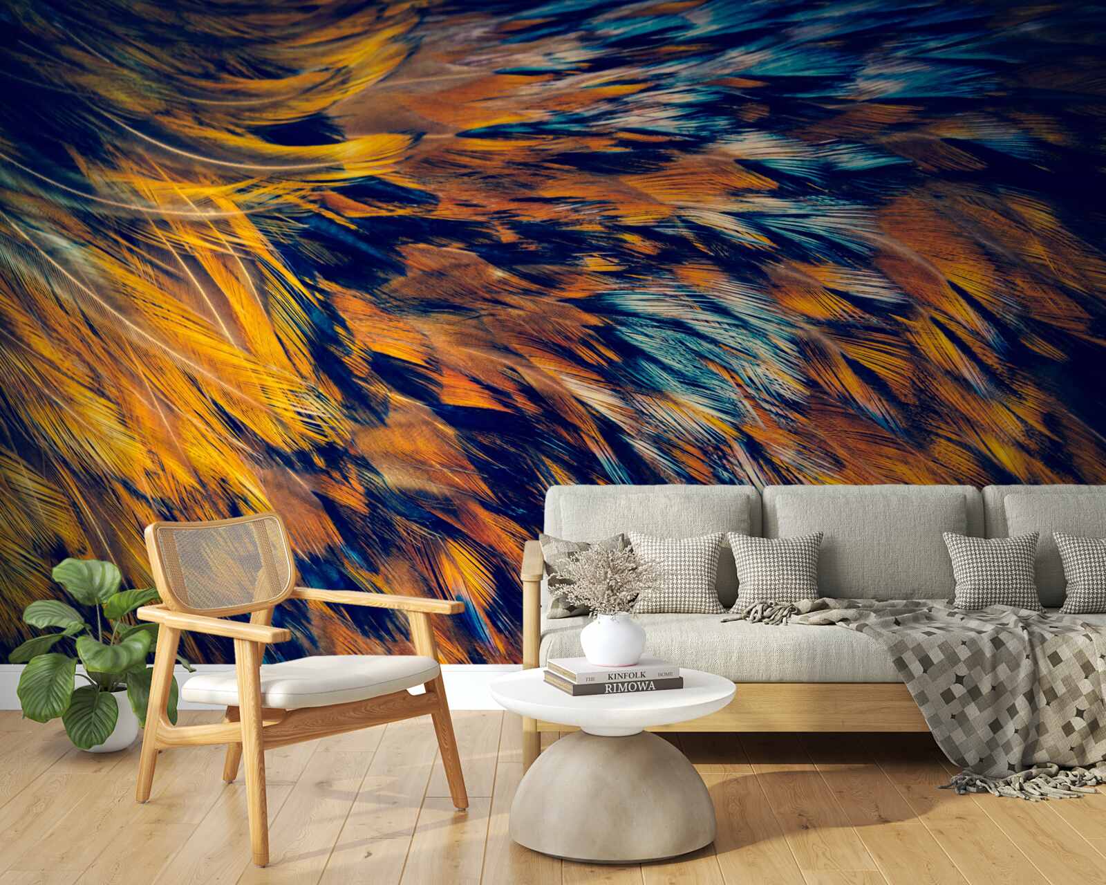 Fotobehang gouden tarwehalmen in de stralen van de ondergaande zon