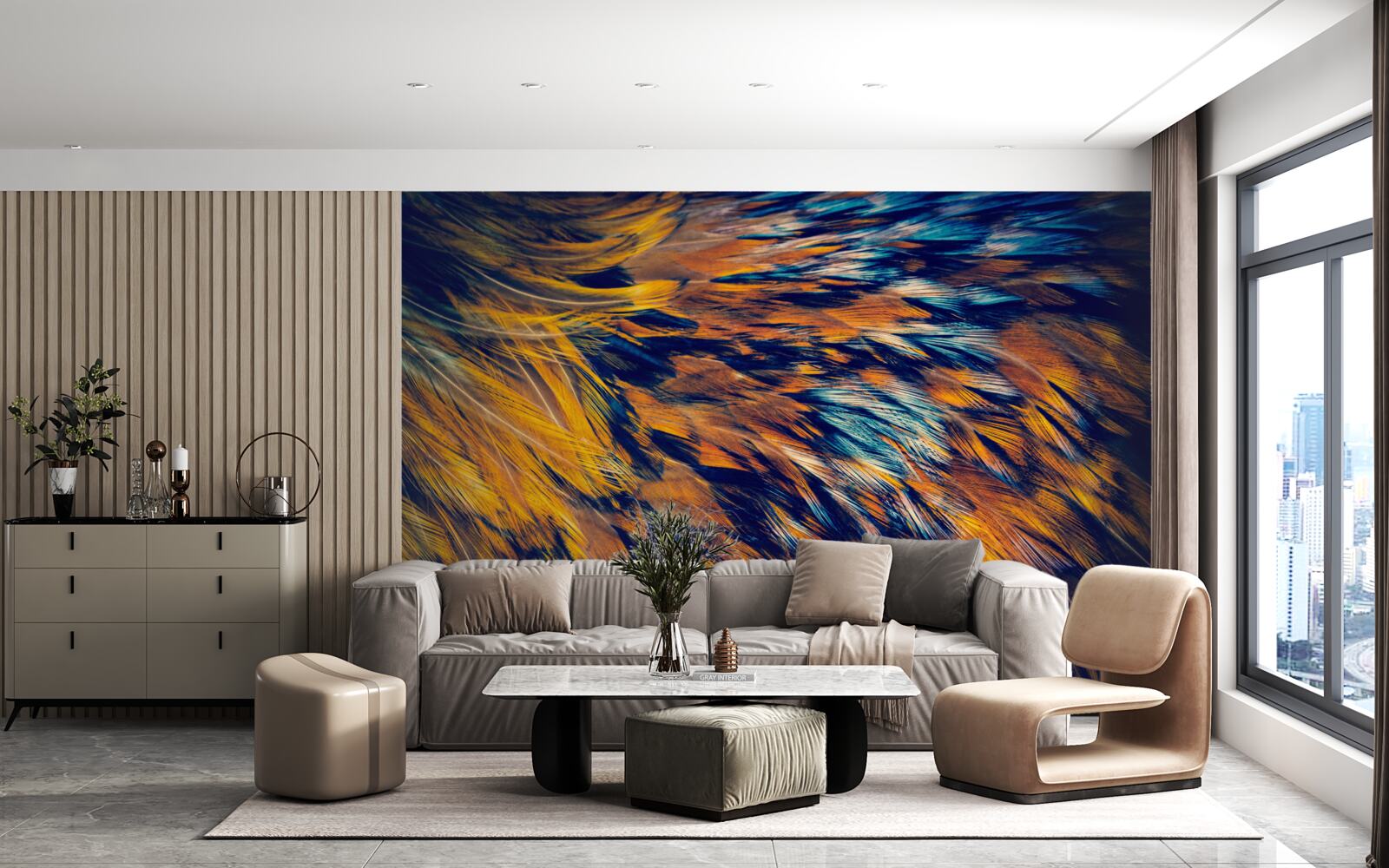 Fotobehang gouden tarwehalmen in de stralen van de ondergaande zon