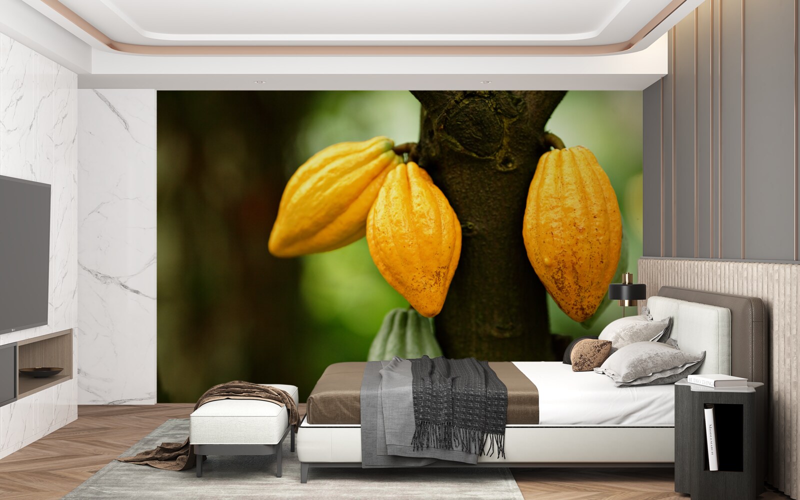 Fotobehang koffiebonen op de plant