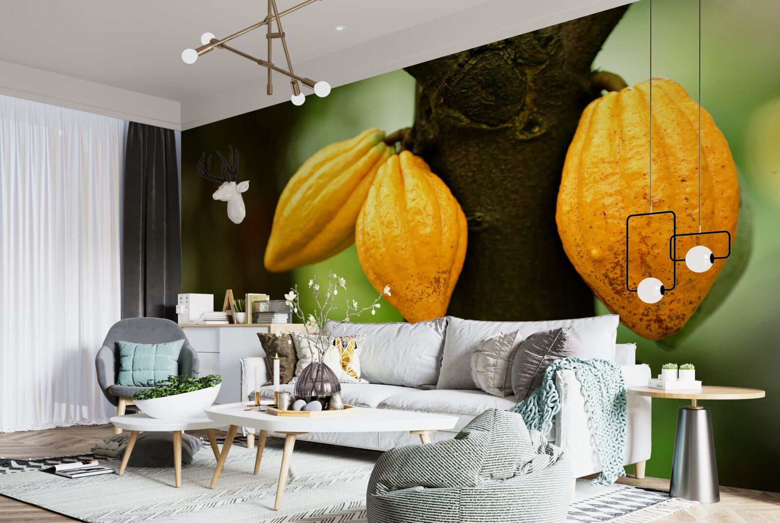 Fotobehang koffiebonen op de plant