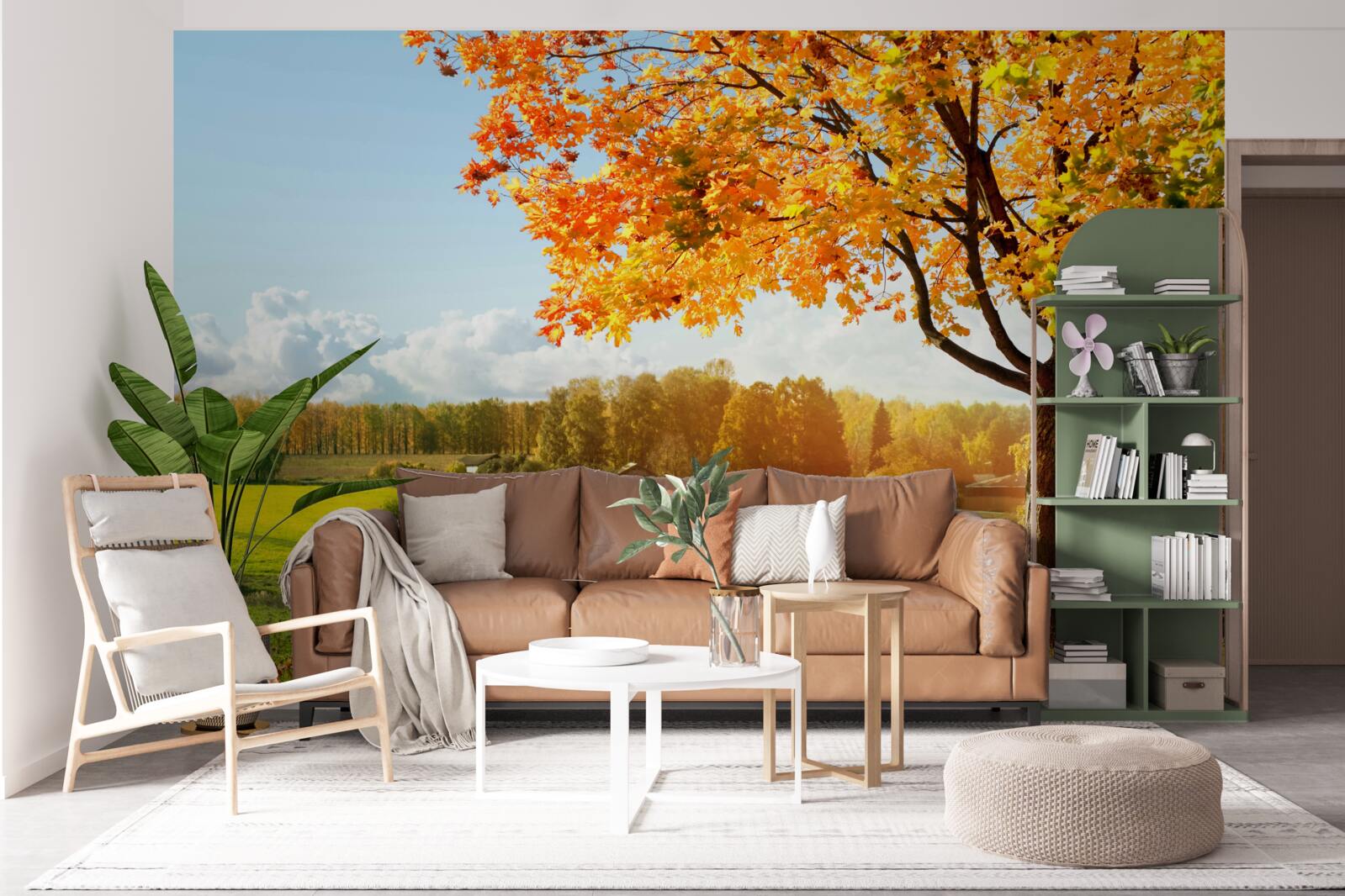 Fotobehang een heldere herfstdag, gehuld in gouden schoonheid