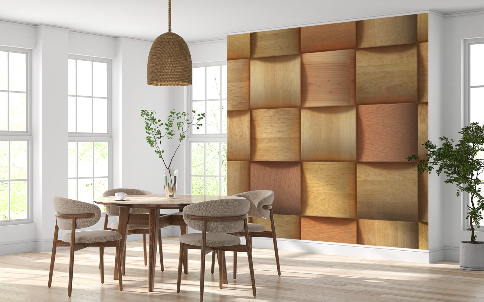 Fotobehang abstracte houten kurken