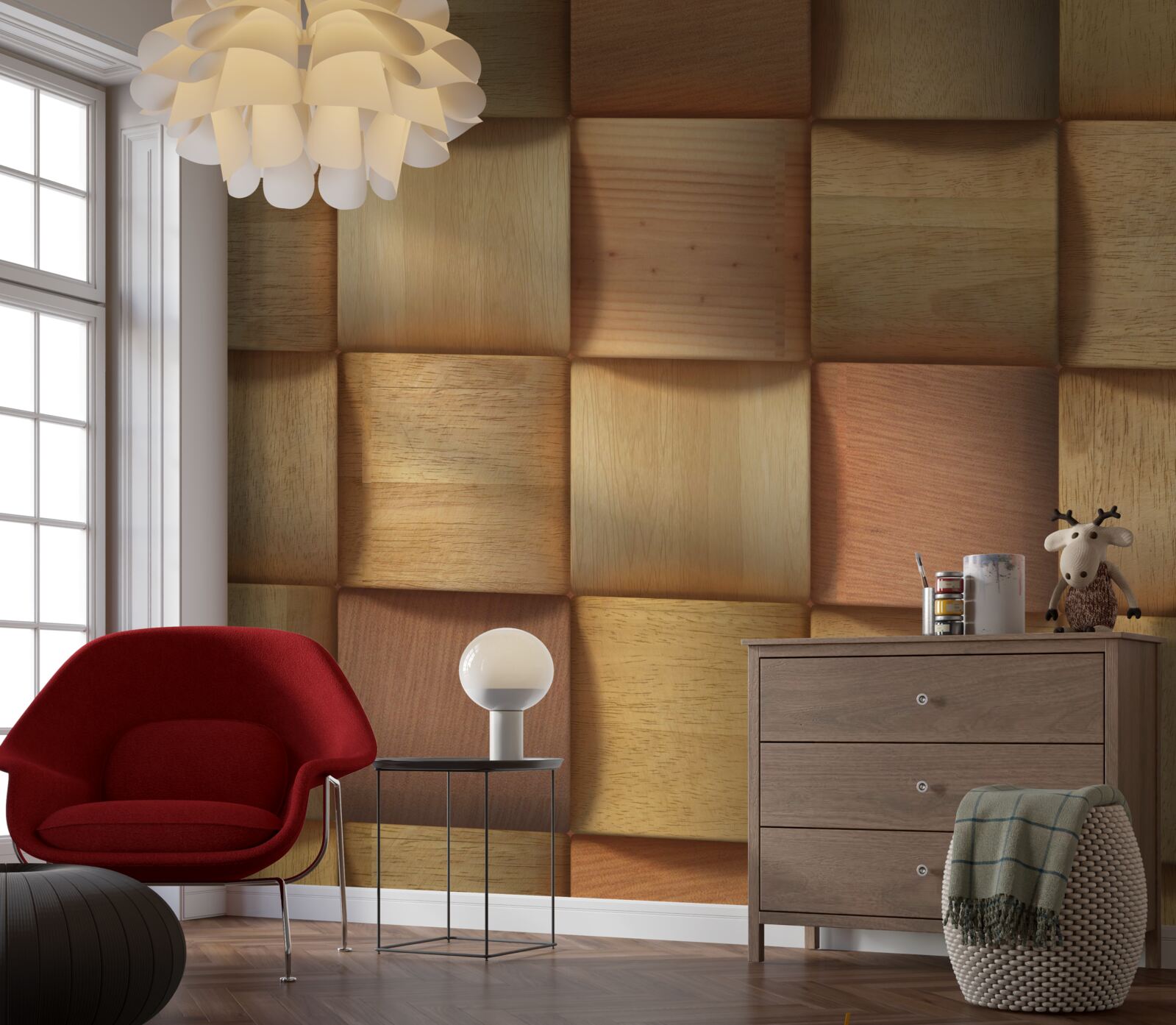 Fotobehang abstracte houten kurken