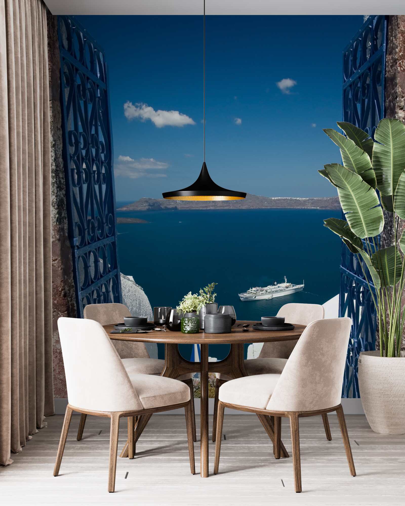 Fotobehang trap naar beneden naar de zee in cyprus