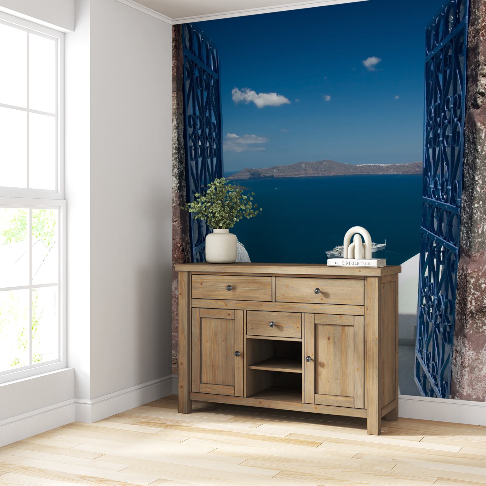 Fotobehang trap naar beneden naar de zee in cyprus