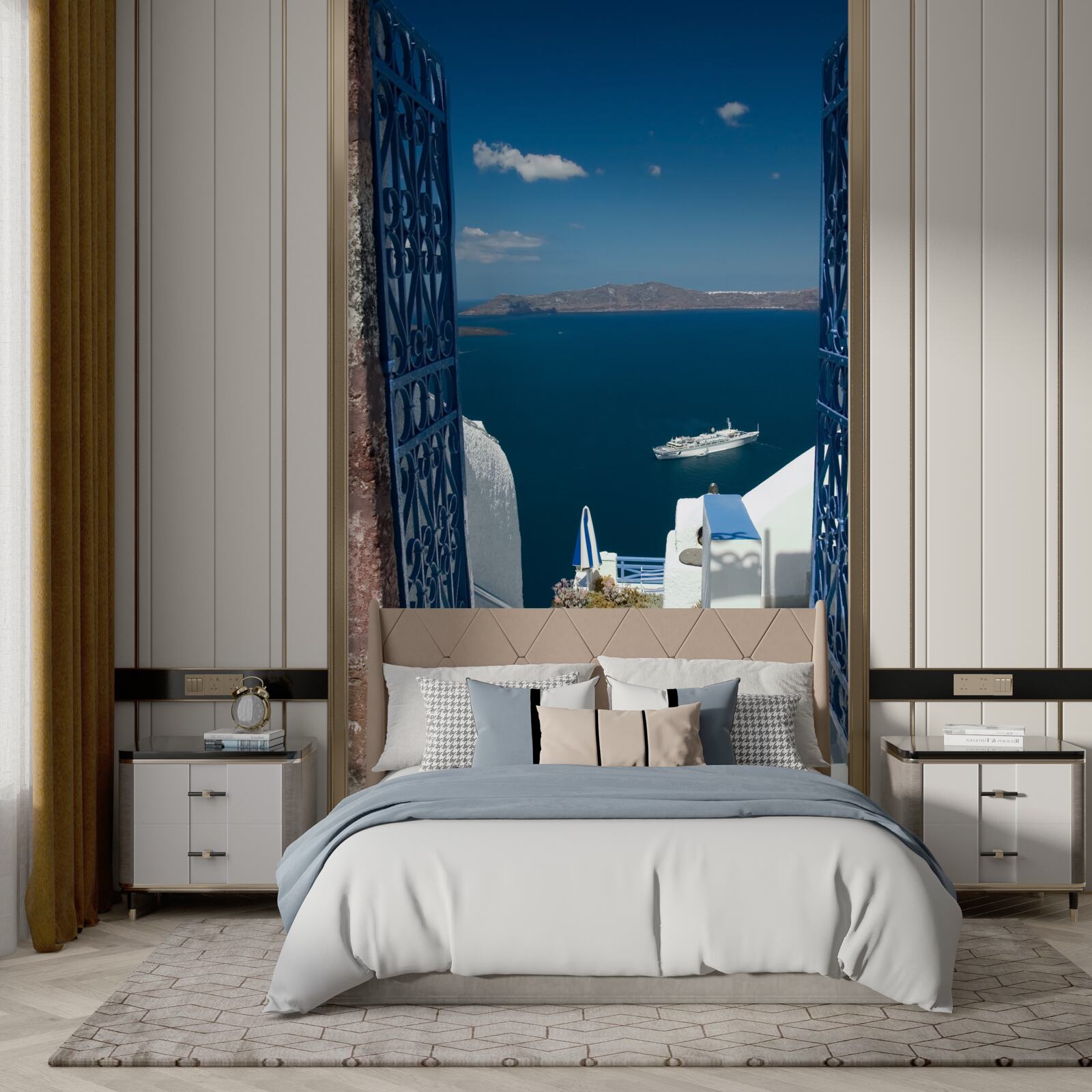 Fotobehang trap naar beneden naar de zee in cyprus