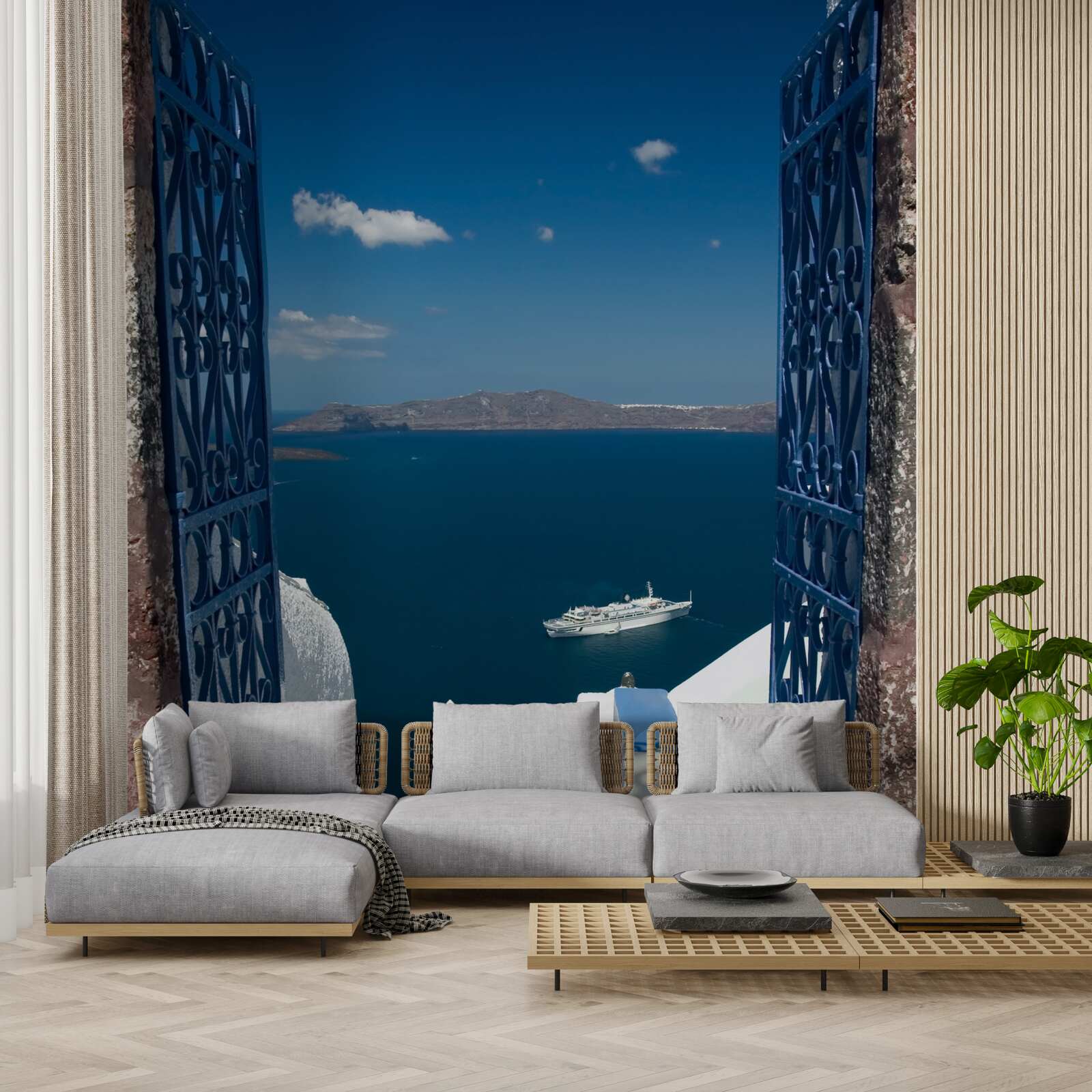 Fotobehang trap naar beneden naar de zee in cyprus