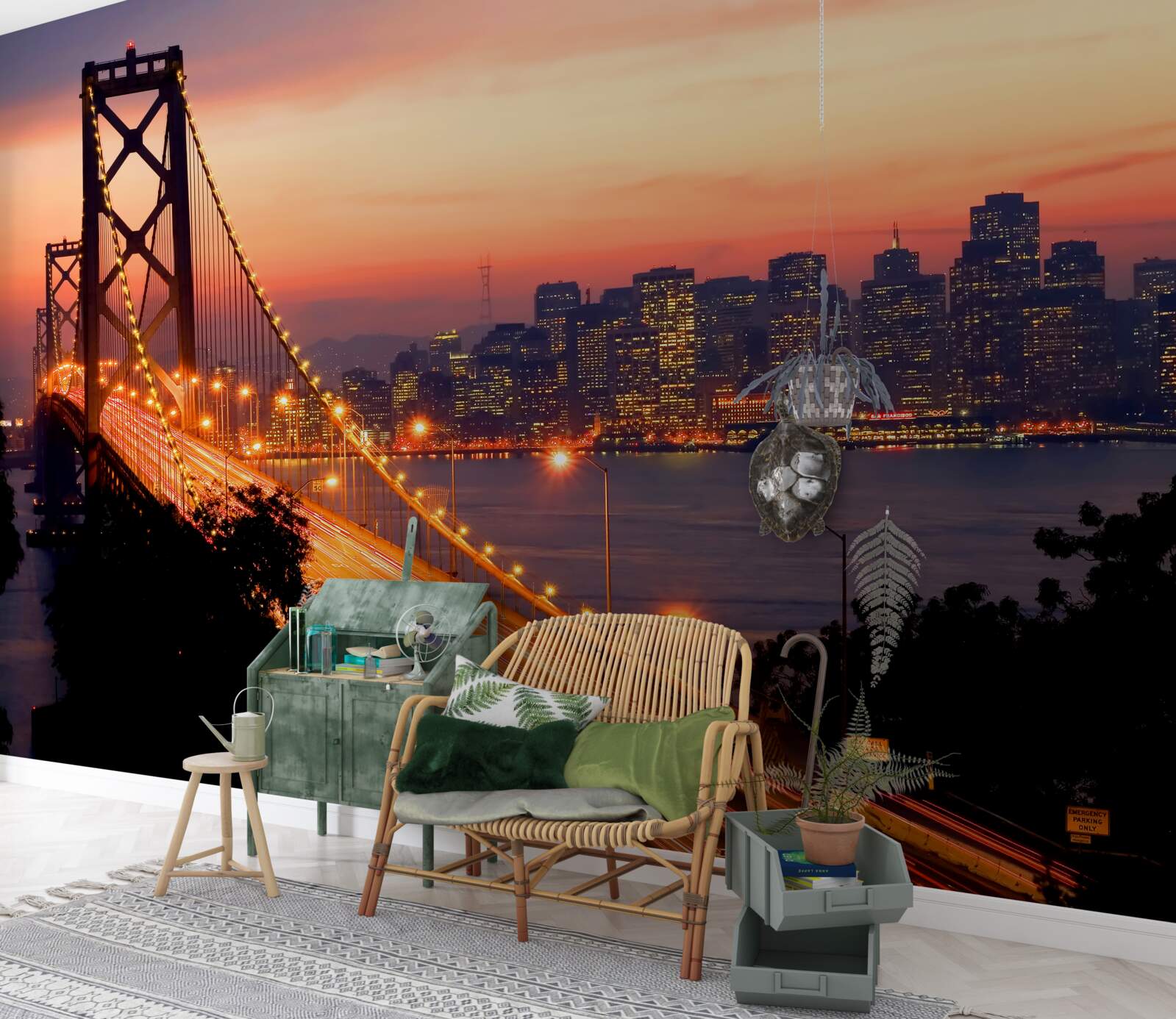 Fotobehang san francisco is verlicht