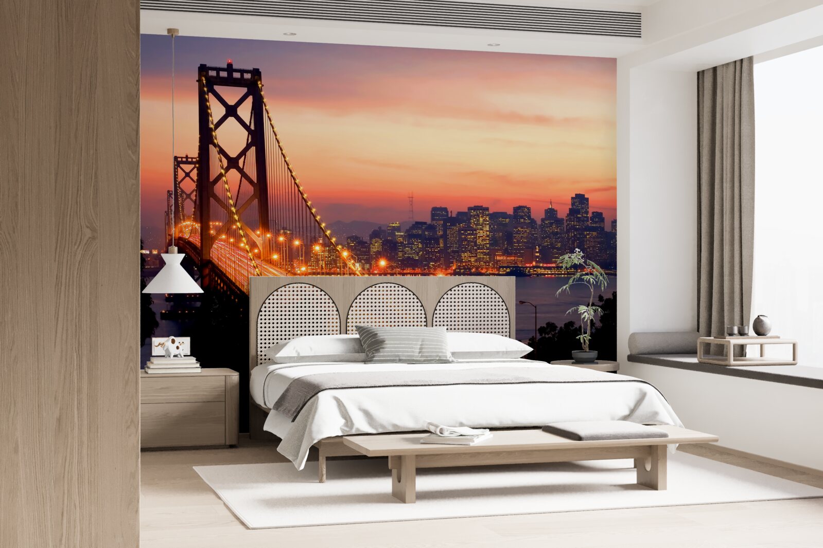 Fotobehang san francisco is verlicht