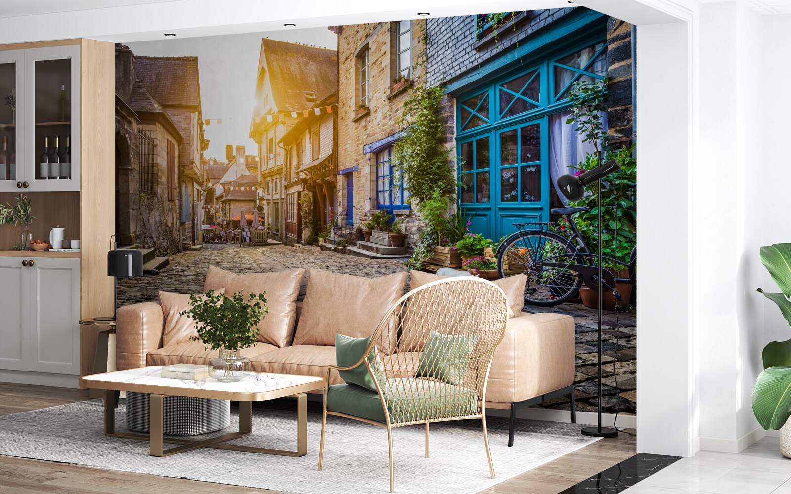 Fotobehang heldere ochtend in een oude nederzetting