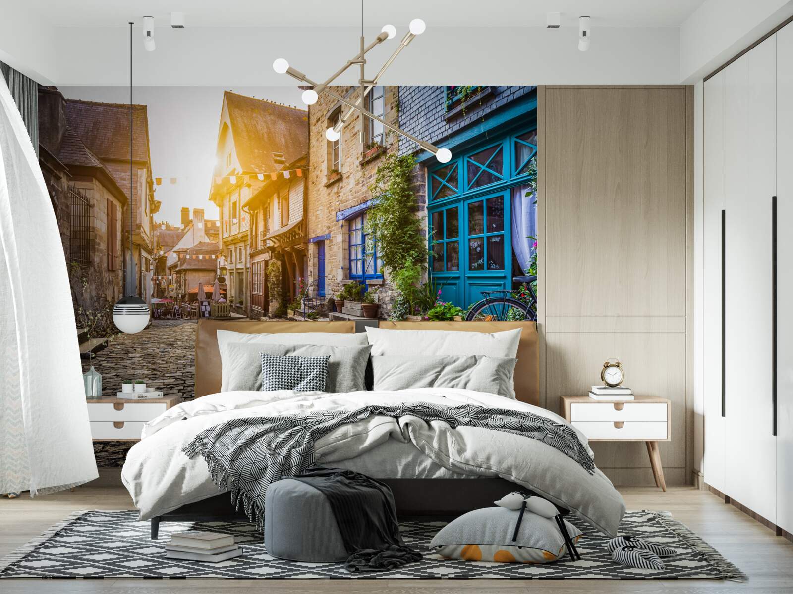 Fotobehang heldere ochtend in een oude nederzetting