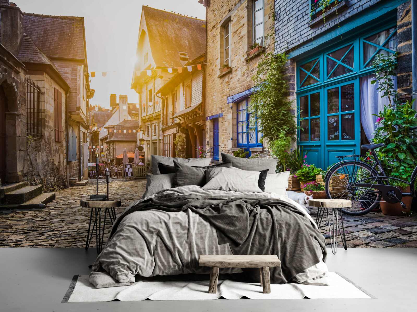 Fotobehang heldere ochtend in een oude nederzetting